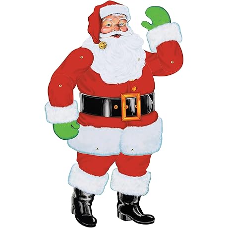 Beistle Jointed Santa Holiday Cutout