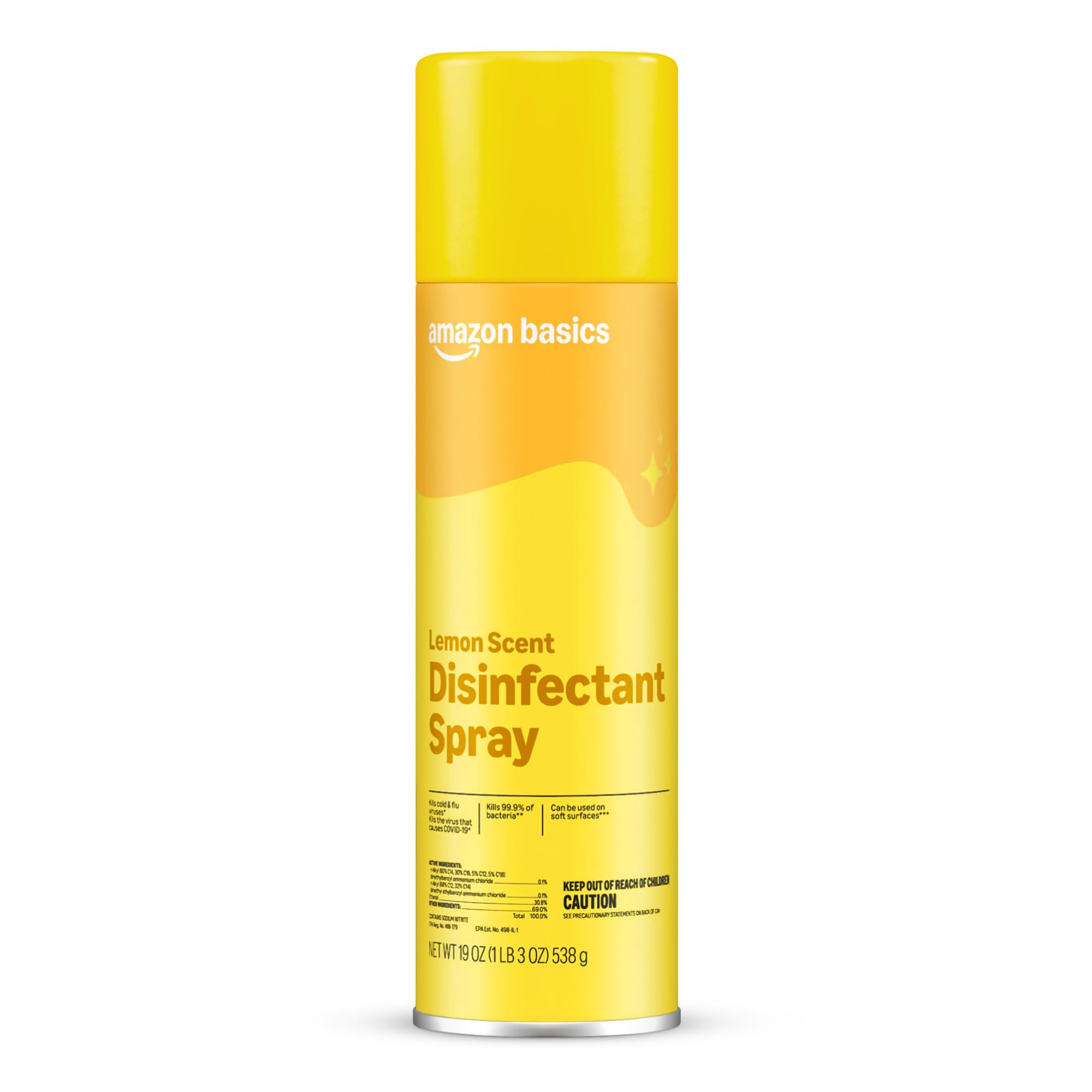 Amazon Basics Lemon Disinfectant Spray, 19 oz