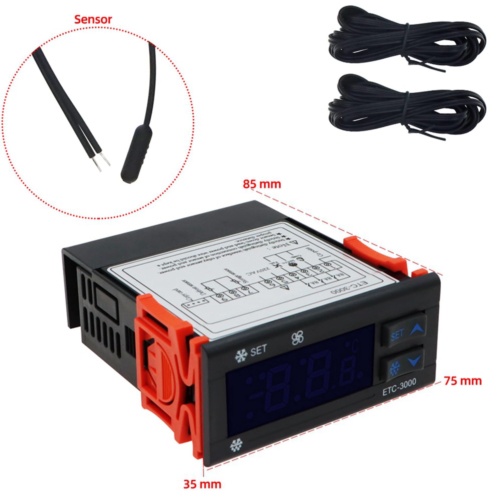 4X Mini Refrigerador con Controlador de Temperatura ETC-3000 Termostato Regulador Termorregulador Dual Sensor 220V 40% de Descuento