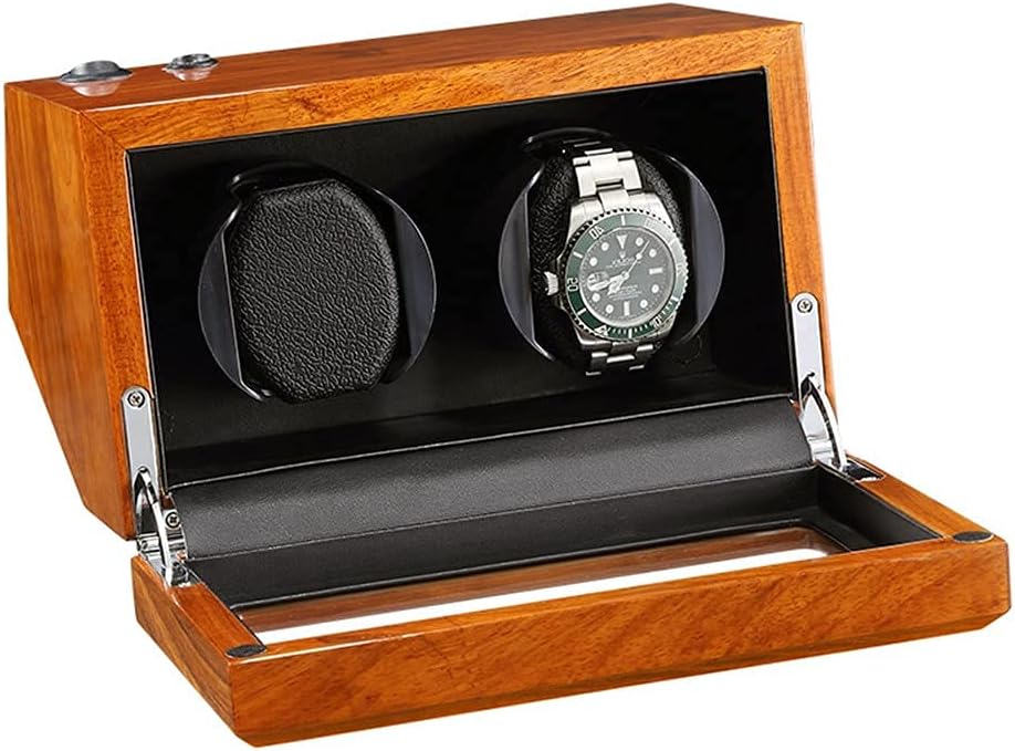 Automatic Watch Winder Box Case with Quiet Motor 5 Rotation Mode Settings Display Holder Organizer Ac Adapter Powered,Black,1+0