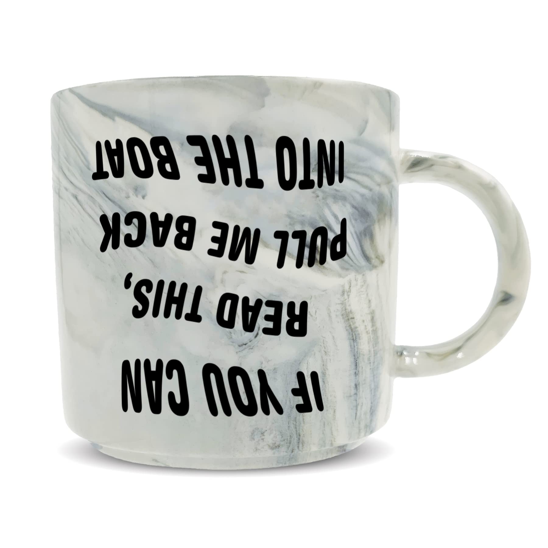 Hippowarehouse If You Can Read This, Pull Me Back Into The Boat (Printed Upside Down) Printed Mug Various Colour Options Ceramic Cup Kitchenware 11oz