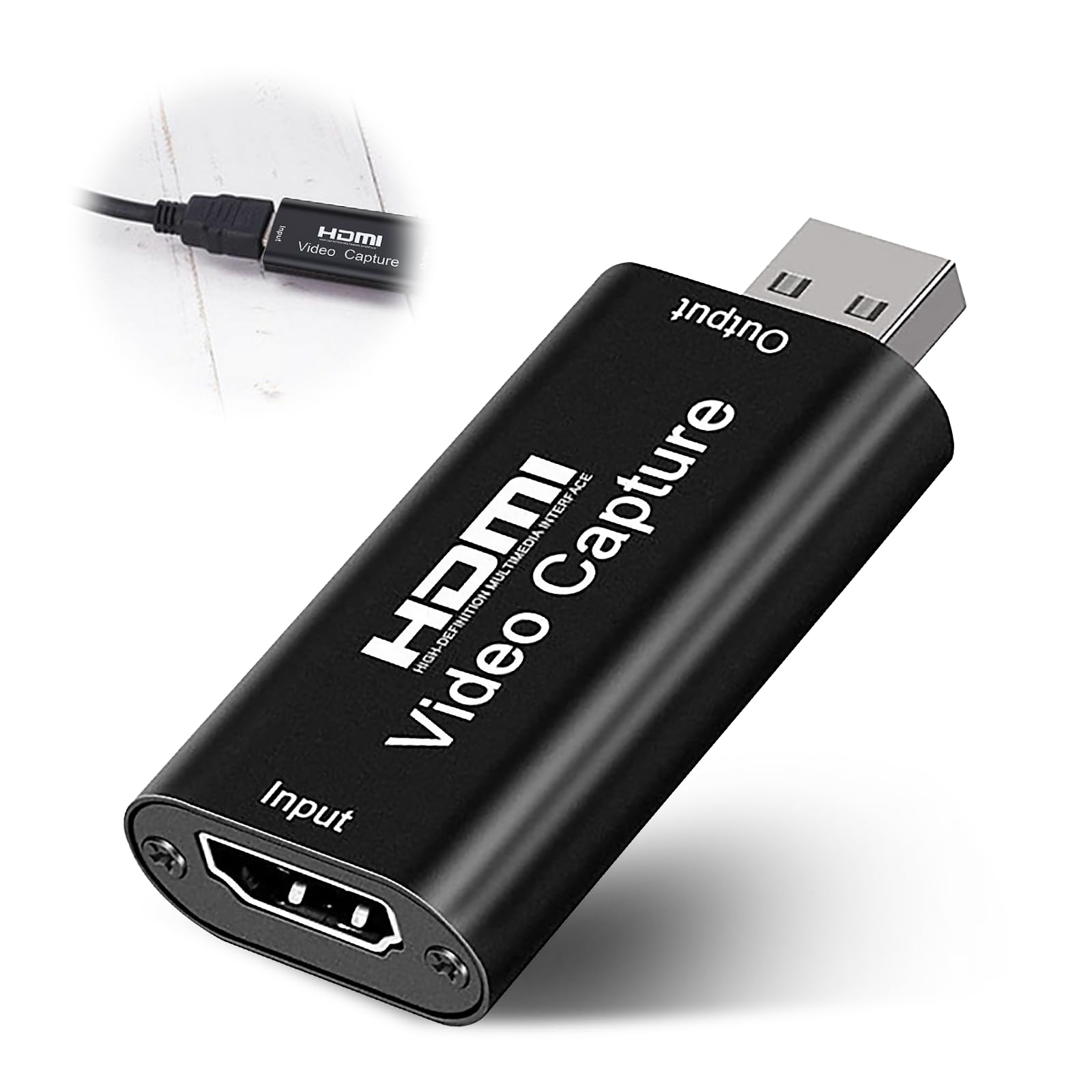 Cattura Video, Adattatore da Hdmi a Usb,Cattura HDMI,Ingresso 4k Uscita 1080P,Portatile Plug e Play Ideale per Trasmissioni in Diretta Videoconferenze e Registrazioni in Loco