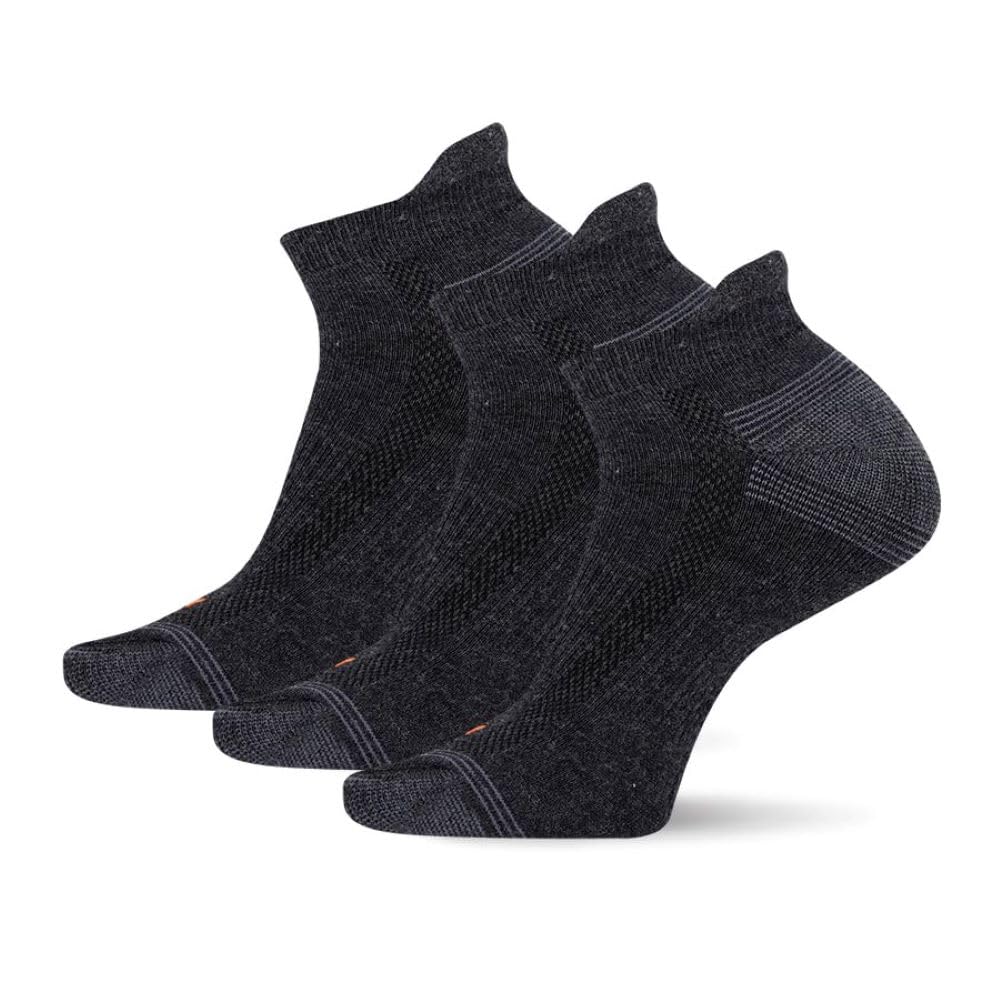 Merrell Unisex's Men's and Women's Recycled Everyday Low Cut Tab Socks-3 Pair Pack-Repreve Mesh, Black, Small-Medium (Pack of 3)
