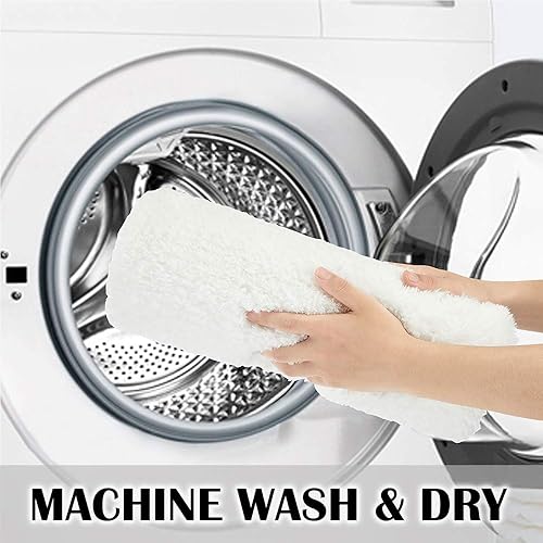 Miniatura 6 de Alfombra peluda de microfibra suave para baño, antideslizante, absorbe el agua, lavable a máquina, alfombra de felpa gruesa para ducha