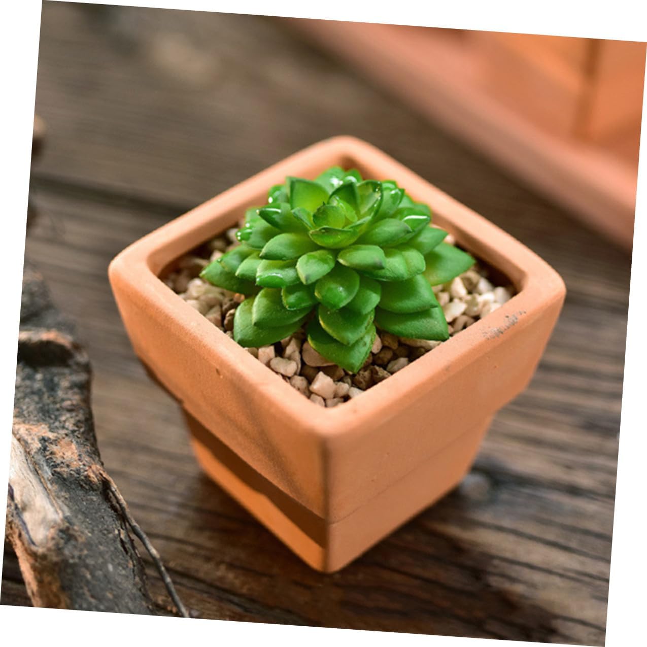 Veemoon Red Pottery Succulent Pots Square Terracotta Planter 10.5x9cm Indoor Home Desktop Bonsai Plant Holder with Breathable Design