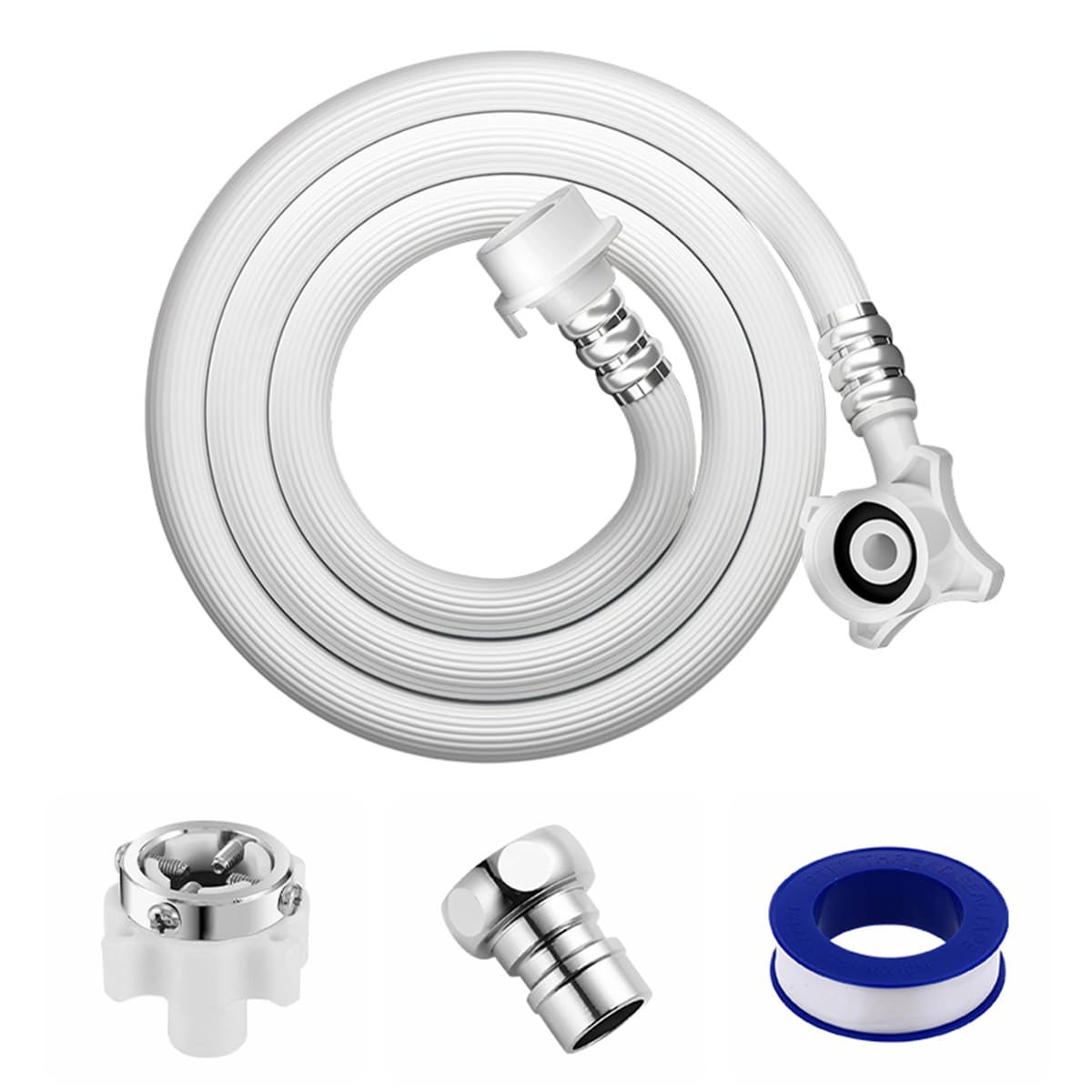 洗濯機 給水ホース ホース 給水管 全自動用 給水用 元口付き 長さ1m 交換用 互換 アダプター 水栓 接続ホース ねじれ防止 ゴム 汎用 洗濯機用 4分 蛇口コネクタ 交換簡単 取付簡単 漏水防止 水漏れ防止 折れにくい ワンタッチ接続 抜け防止 ナノバブル延長管