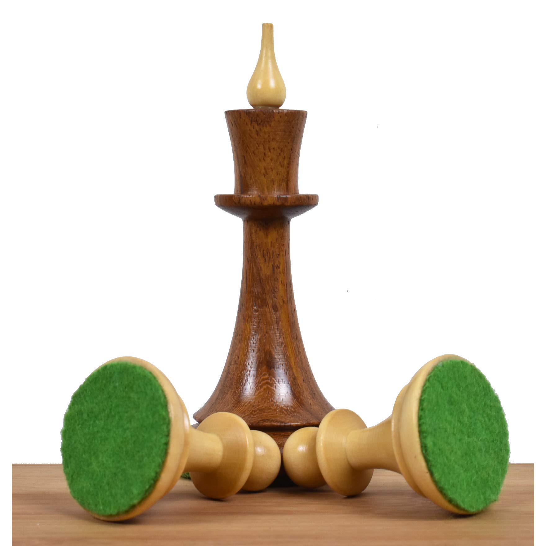 RoyalChessMall zestaw figurek szachowych z lat 50., złote drewno różane, 10 cm