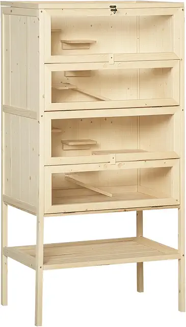 Cage en Bois 5 Étages pour Hamster - Terrarium 60x40x120 cm