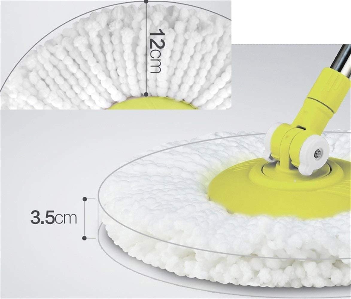 Trapeador piso trapeador escurridor Trapeador giratorio microfibra Fácil escurrir Cabezal giratorio trapeador Autolimpieza en seco en húmedo baldosas laminadas madera dura 6 recambios cabezal trapead