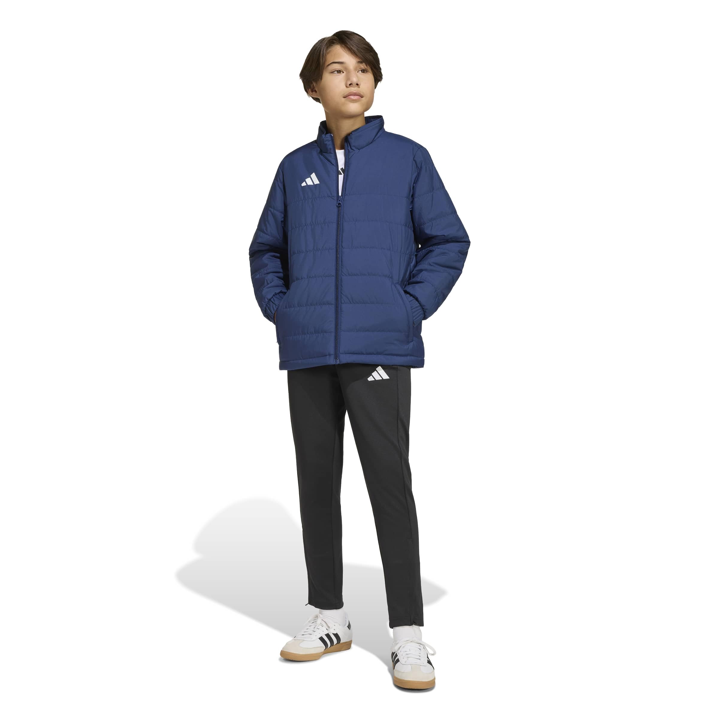 adidas Uniseks - dzieci Entrada26 Light Kids Coat, team navy blue 2/white, 3-4 Years