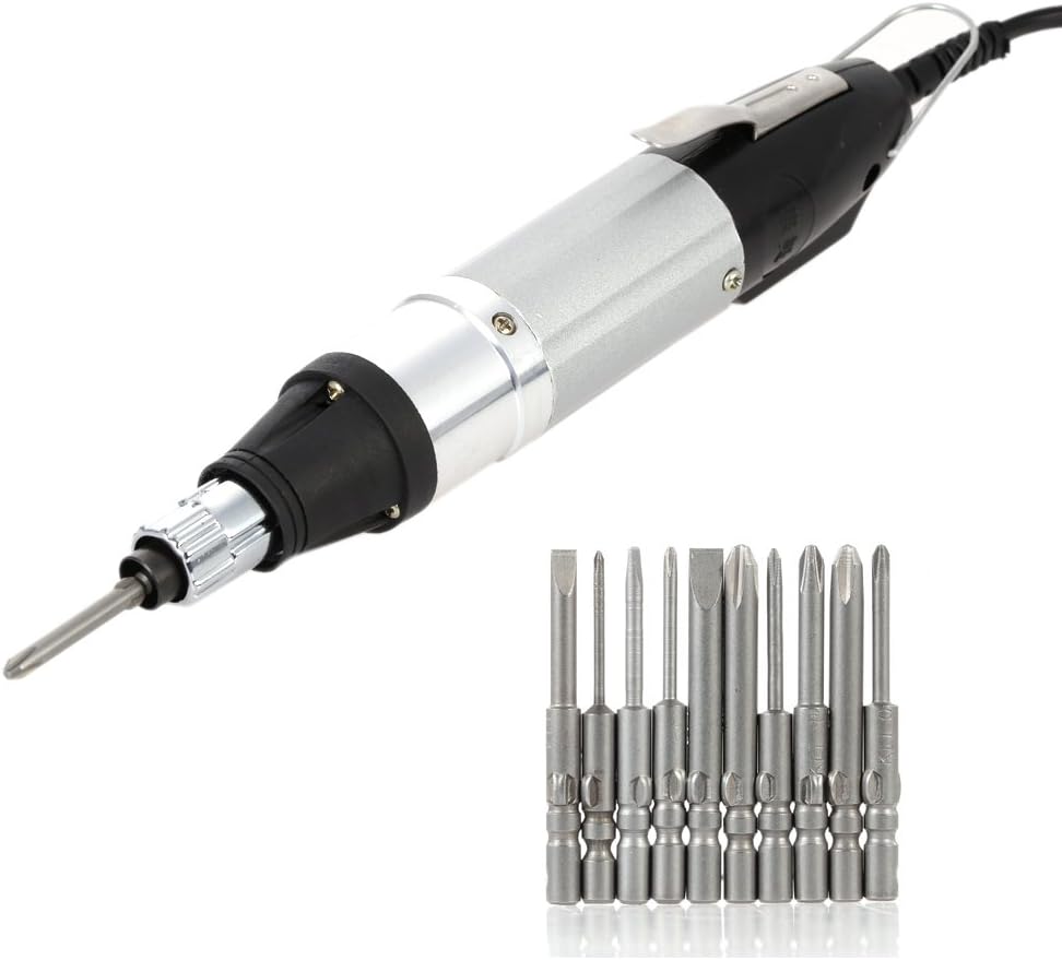 AC100V-240V DC Powered Electric Screwdriver with 10pcs Bits Stepless Speed Regulation