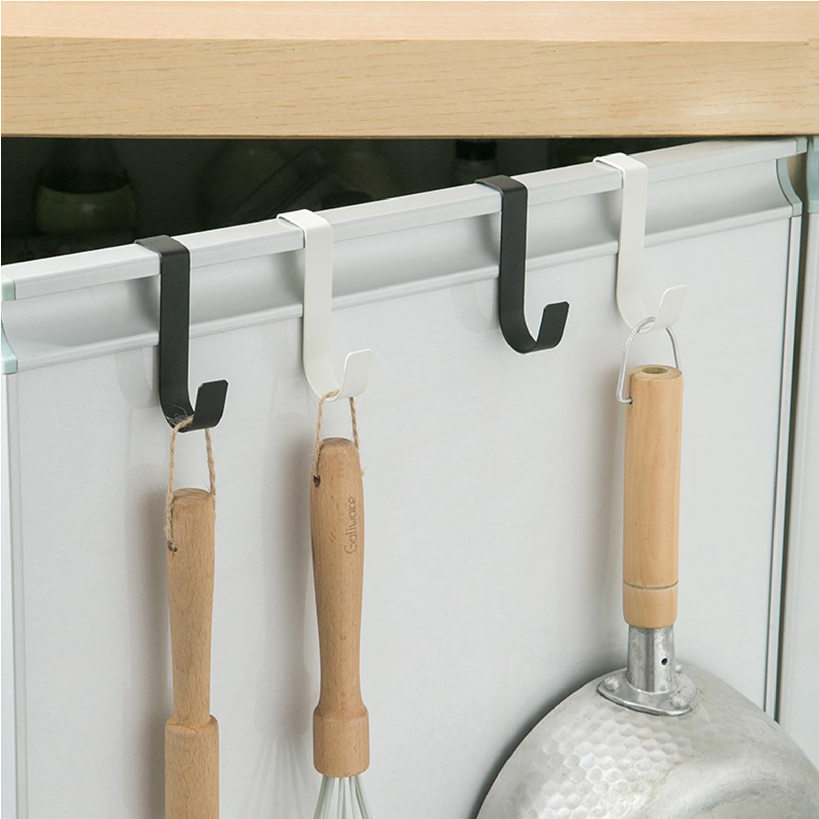 Ganci Sopra La Porta, 5 Pezzi Ganci Per Mobili e Armadi, Bianco,Ganci Organizer Pesanti Per Soggiorno, Bagno, Cucina, Asciugamani, Vestiti, Cappelli, Cappotti, Borse