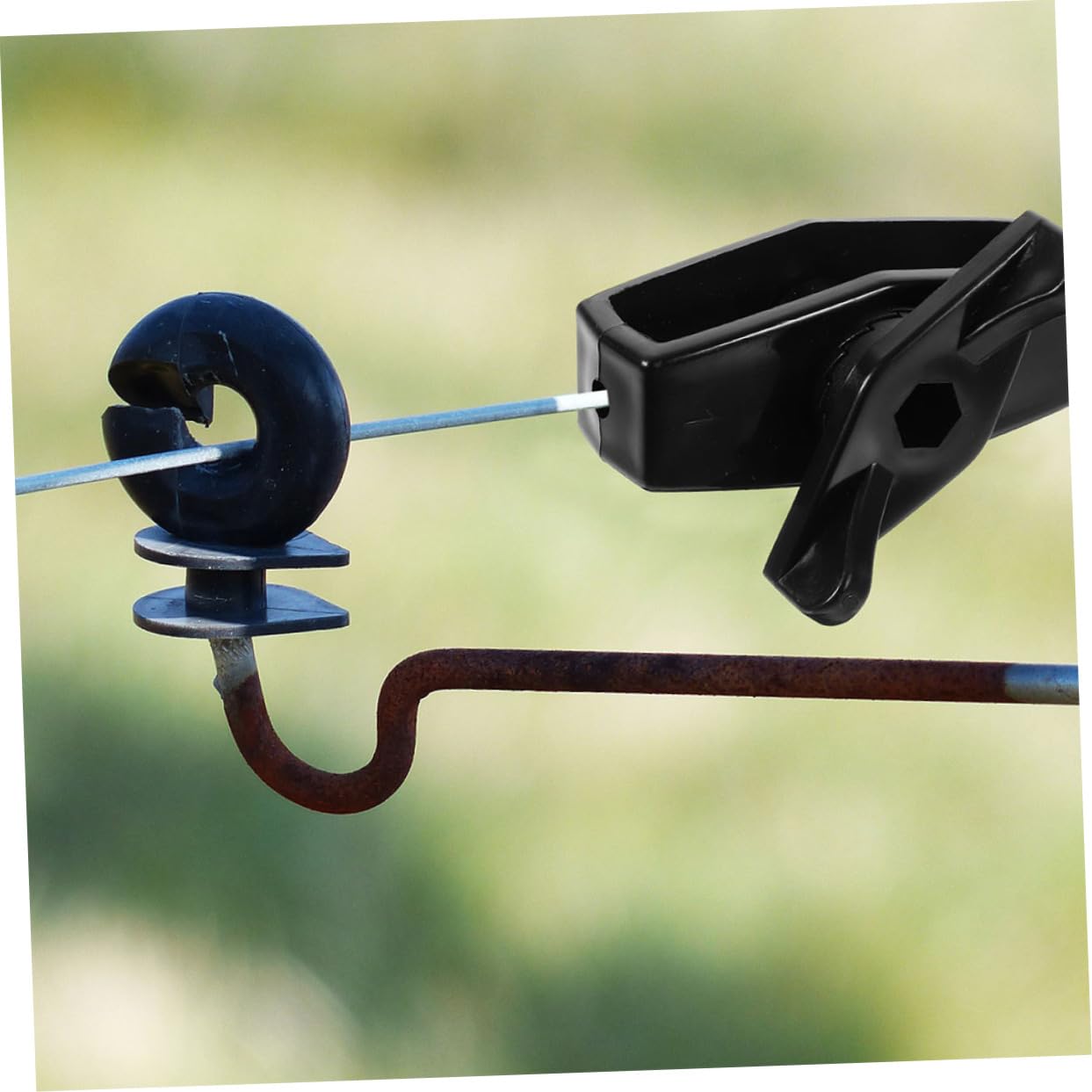 Lurrose 5 Set Connettore Di Serrata Del Filo Pesante Tenditore Cavo Scherma Del Filo Da Giardino Cancello Recinzione A Maglie Di Catena Di Recinzione Il Filo Nero Abs 12 Pezzi * 5
