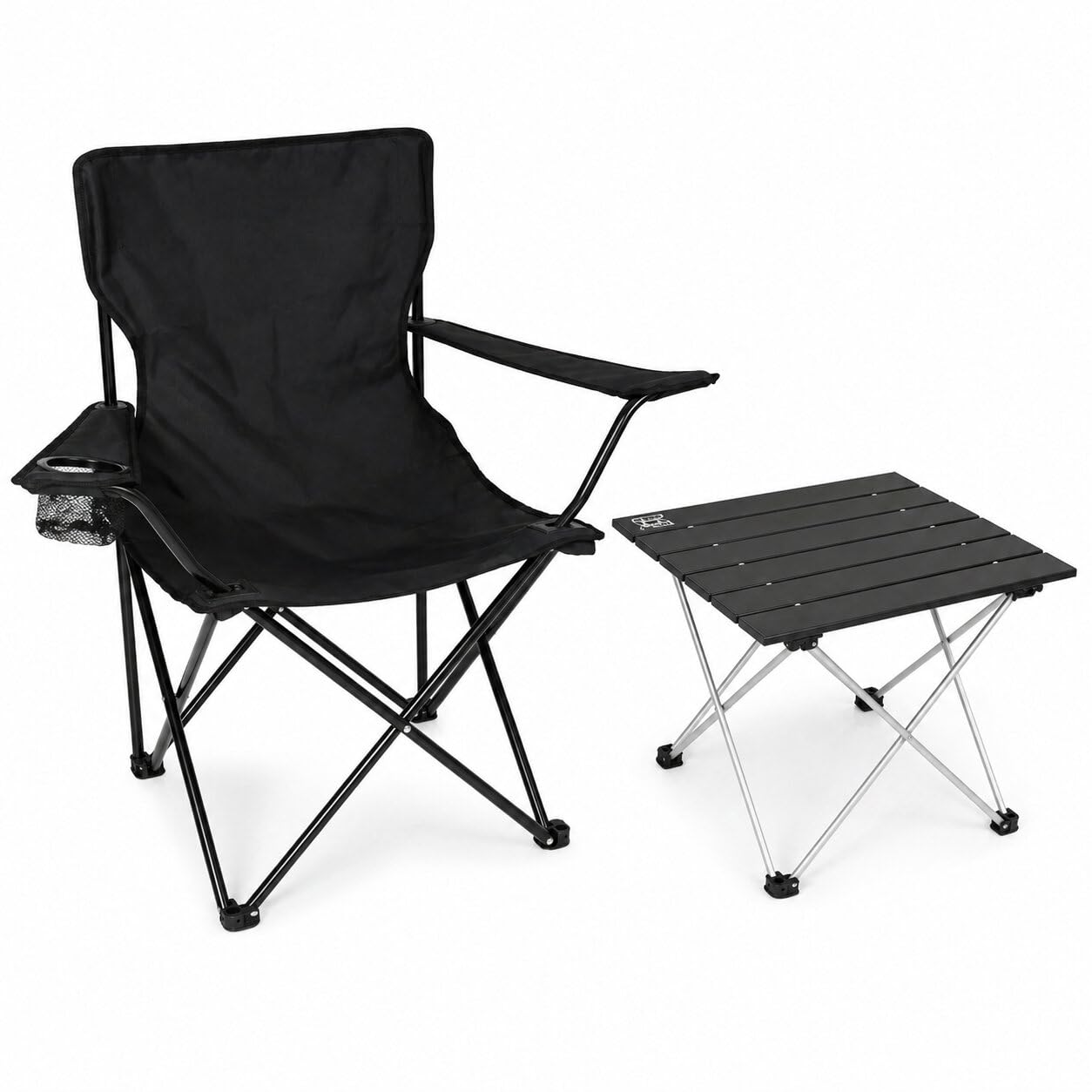 BigDean Campingstuhl mit Tisch Set klappbar – Camping Tisch Stuhl Set Campingstuhl faltbar Angelstuhl Faltstuhl Anglerstuhl - Camping Set Campingstühle Campingtisch mit Stühlen Anglersessel