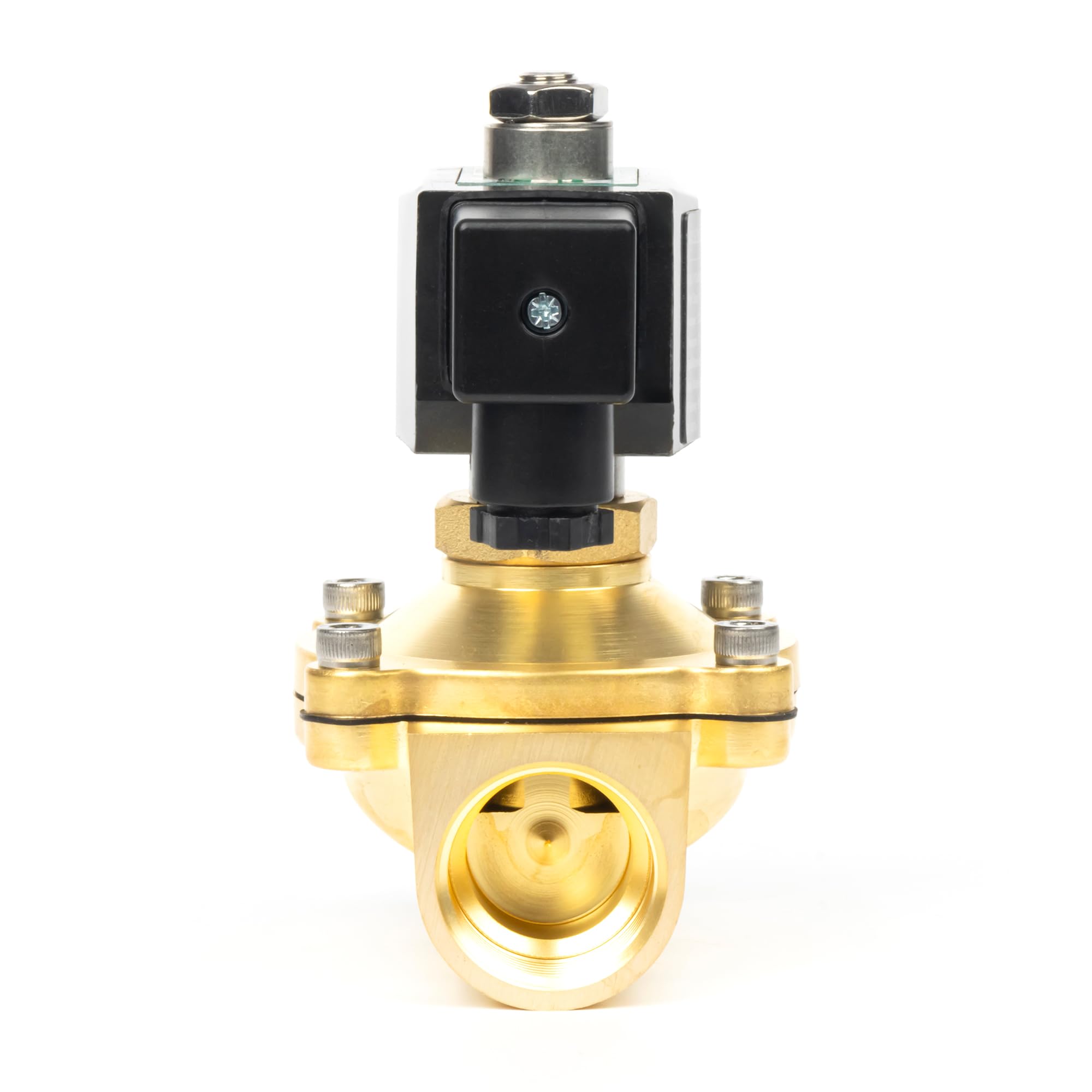 U.S. Solid Electroválvula latón G 1 pulgada 12 V CC normalmente abierta 10 bar, válvula eléctrica para agua, aire, diésel, queroseno, gasolina