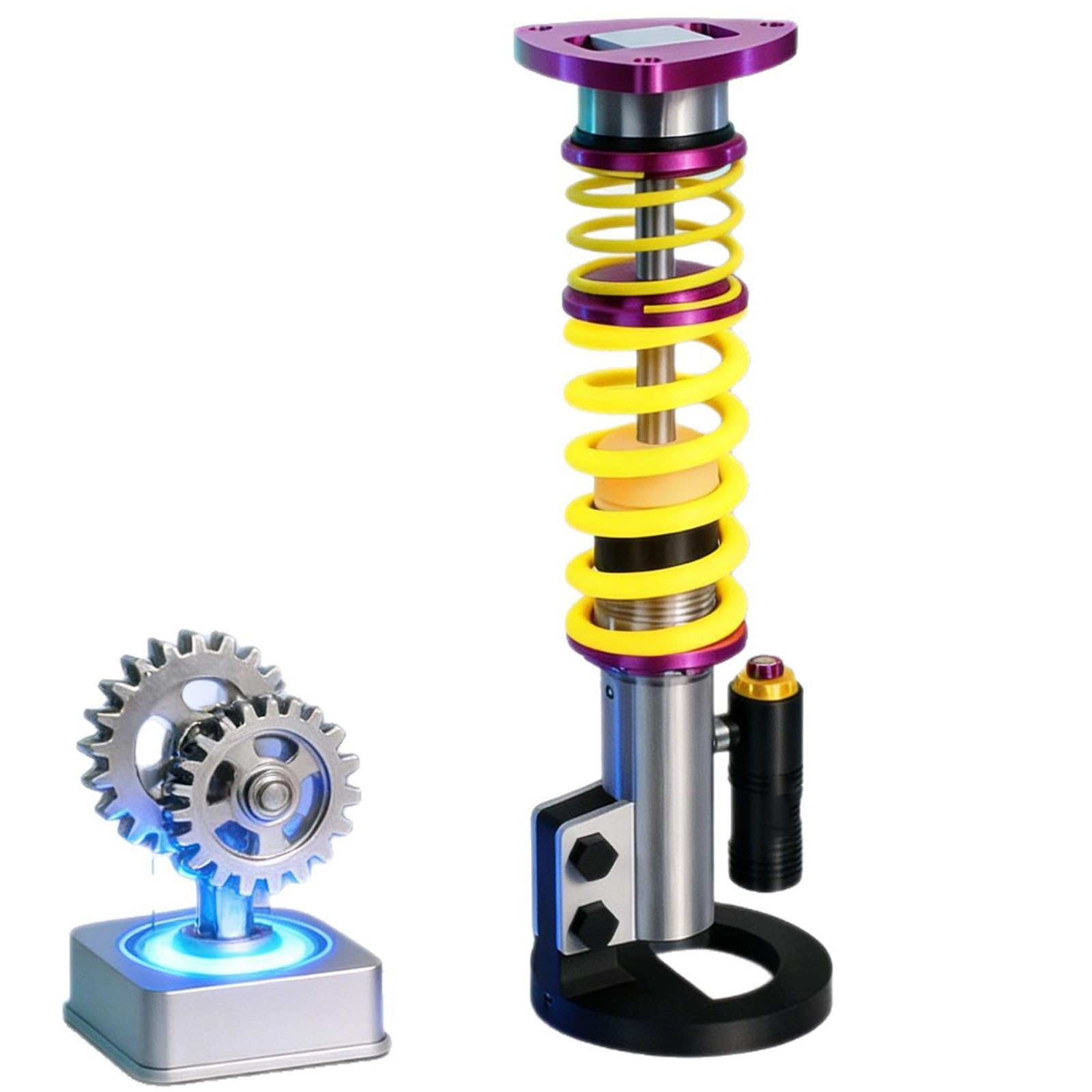 Lampada da tavolo con ammortizzatore stampato in 3D, luce notturna a LED in stile industriale, regolabile al tocco con 3 colori chiari, luci ambientali per sala giochi fai-da-te, per gli amanti del ga