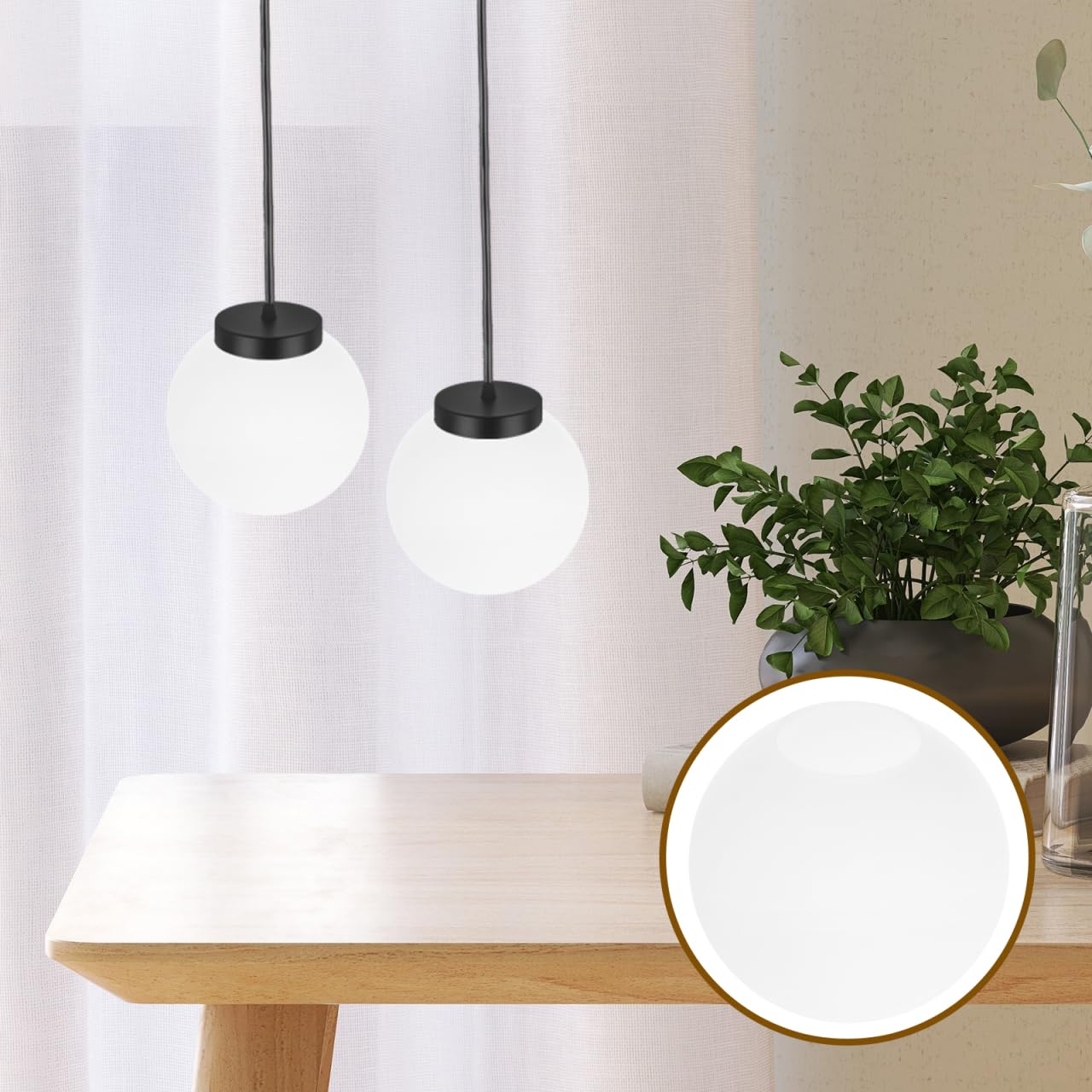 Cabilock Runder Mattierter Glasschirm Lampenschirm Kugel Ersatzschirm 10cm Pendelleuchte Weiß Milchig Mit 4cm Fassung Für Wohnzimmer Beleuchtung