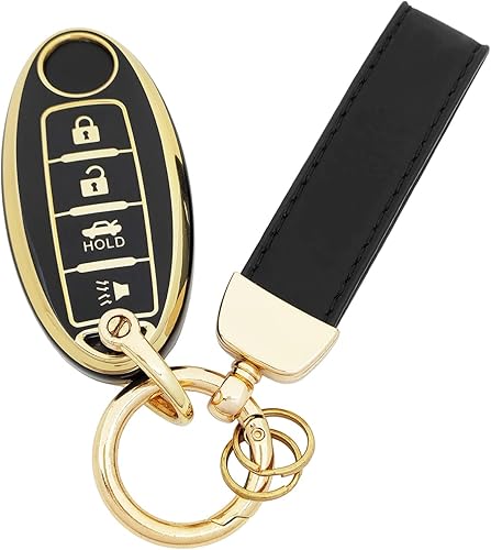 Miniatura 7 de vurbemes Funda protectora de TPU suave de 360 grados compatible con Nissan Altima Sentra 2013-2019 Infiniti QX60 2013 Infiniti JX35 m35 llavero 4