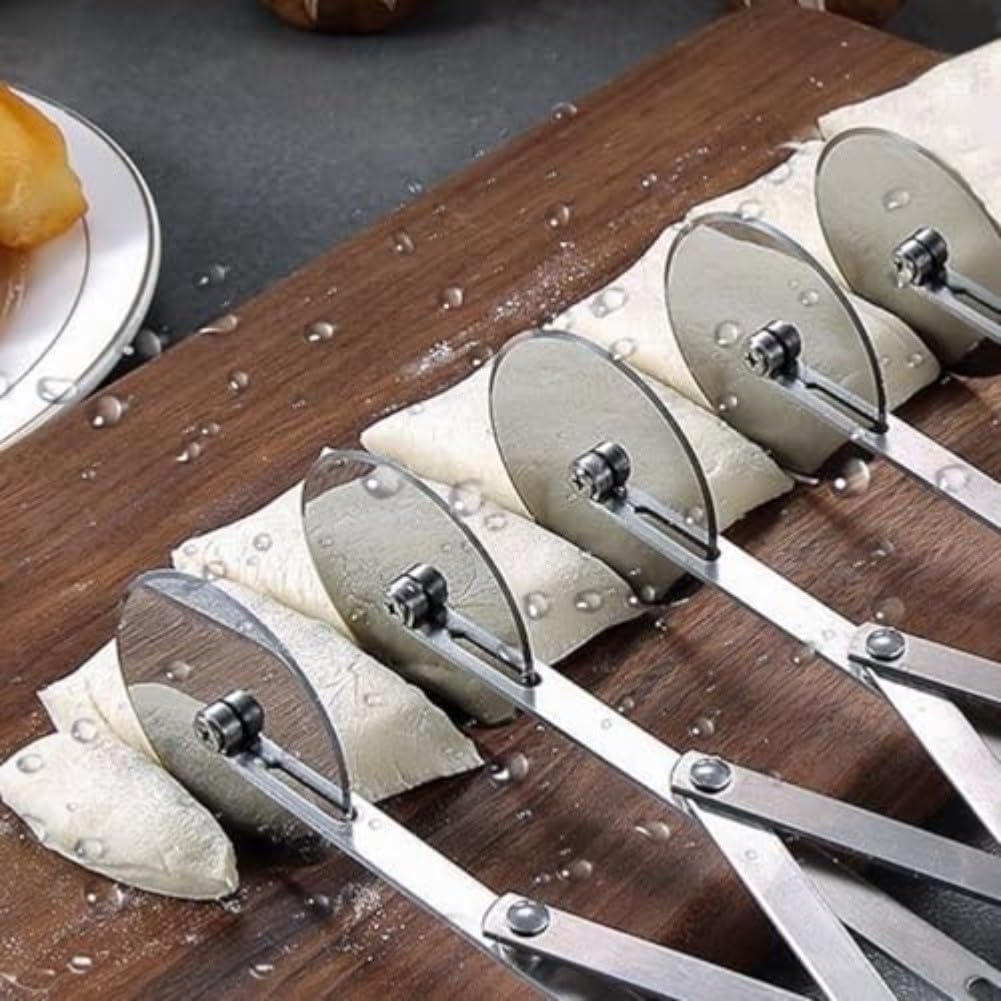Tagliapizza multi circolare in acciaio inox con manico ergonomico per tagliare in modo efficiente dolci, biscotti, impasti e pizza (argento2)