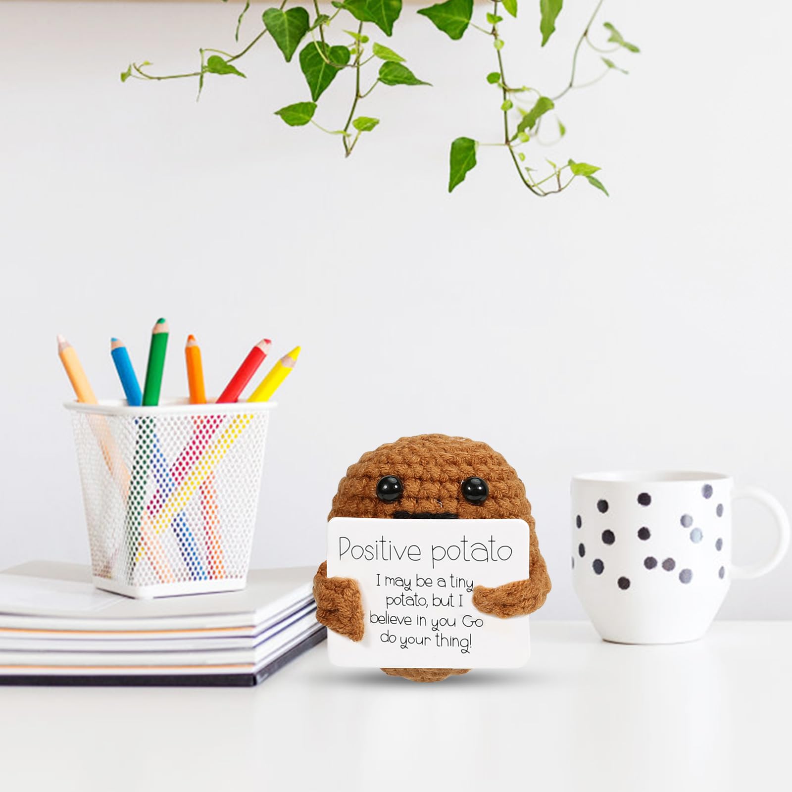 Jouet Douillet Affirmation Positive Frites Positives Pocket Hug - Cadeau Porte-bonheur Avec Cartes D'affirmation - Soutien émotionnel Mignon Soutien Motivation étudiant