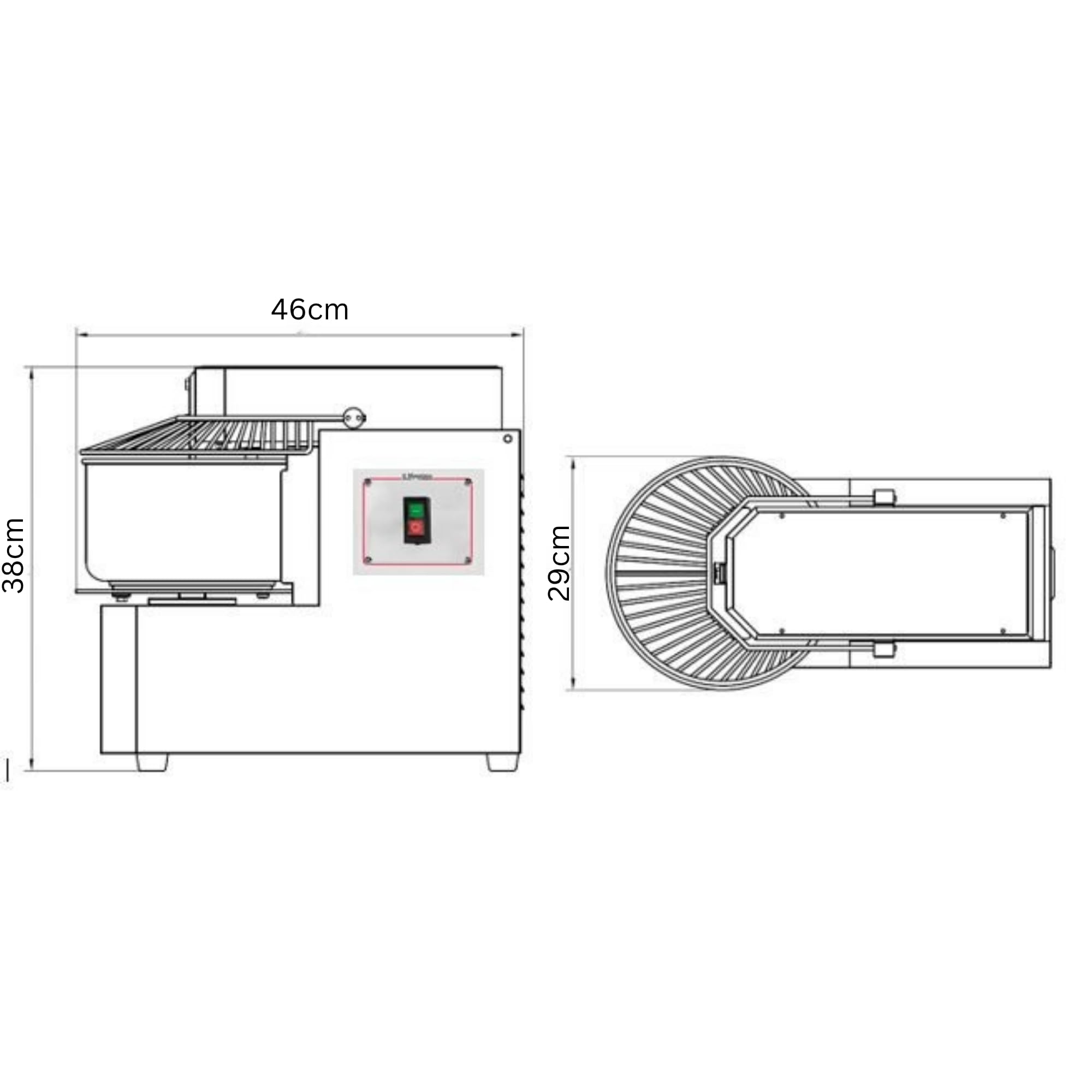 Professionelle Teigknetmaschine - 8,5L Kesselvolumen - 7kg Teigkapazität - 450W Spiral-Knet-Technologie - Platzsparendes Tischgerät 46×29cm - 230V Anschluss | Für Bäckereien & Restaurants
