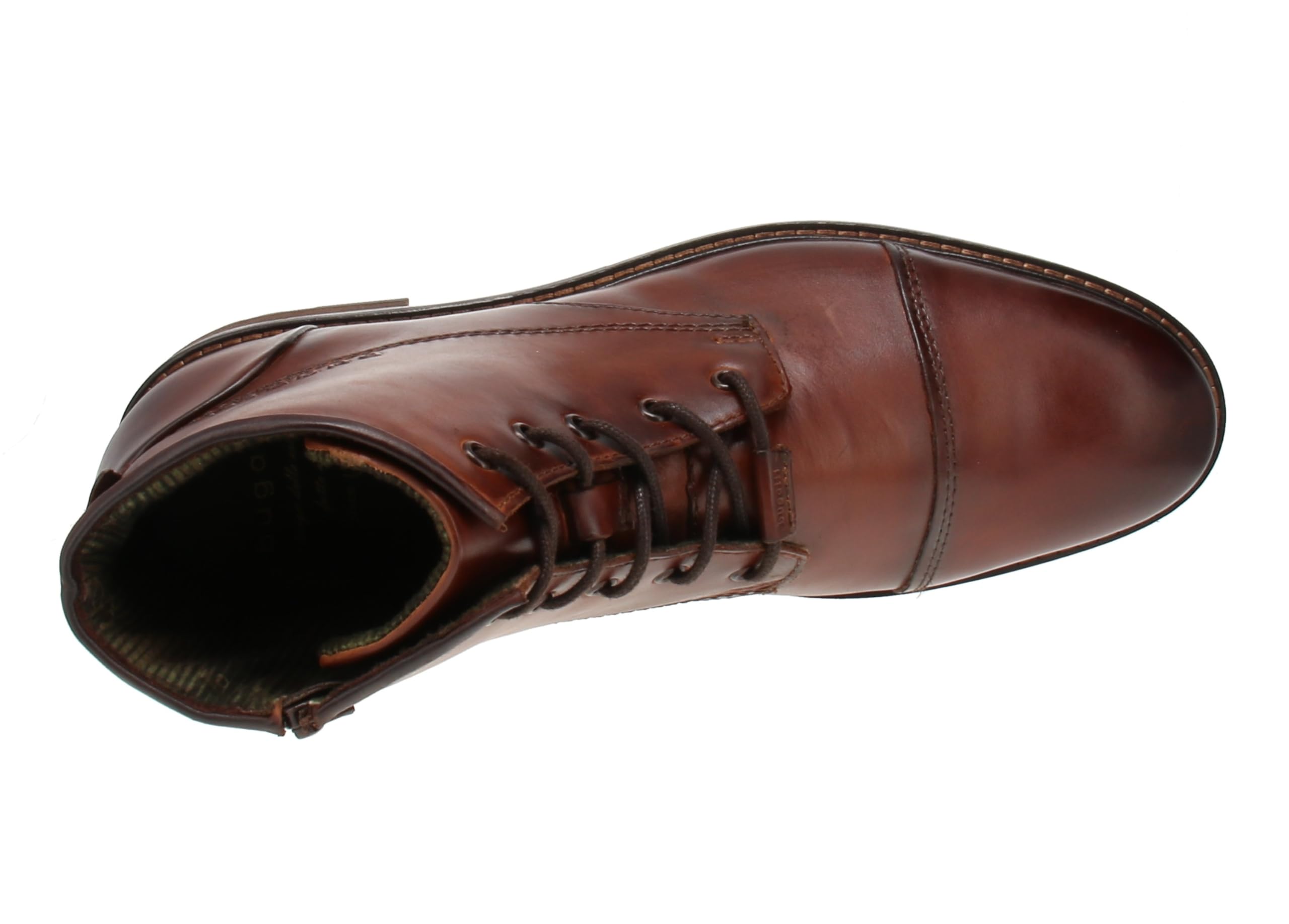 bugatti Herren Eleganter Stiefel aus Leder mit Kappendetail und bequemem Fußbett