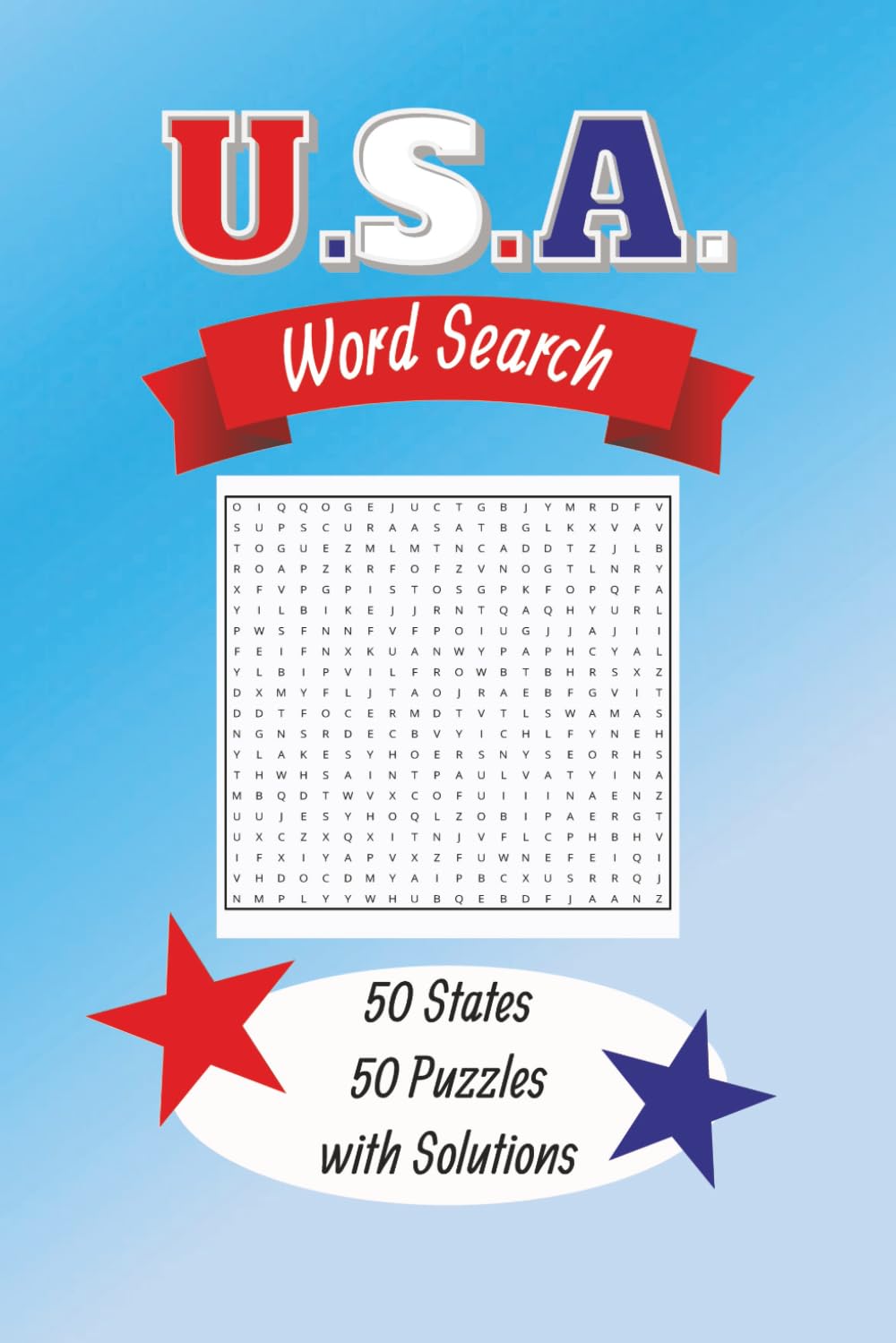 U.S.A. Word Search: 50 State Themed Puzzles for each of the 50 States | 6x9, 100 pages | 50 Puzzles with solutions