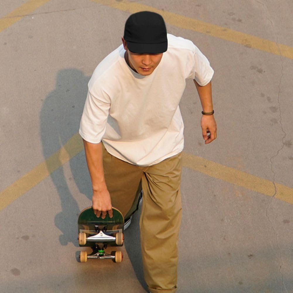 FASHIXD 5 Panel Hats for Men Women, Short Brim Running Hat, Plain Skateboard Cap for Outdoor Activities - Image 7