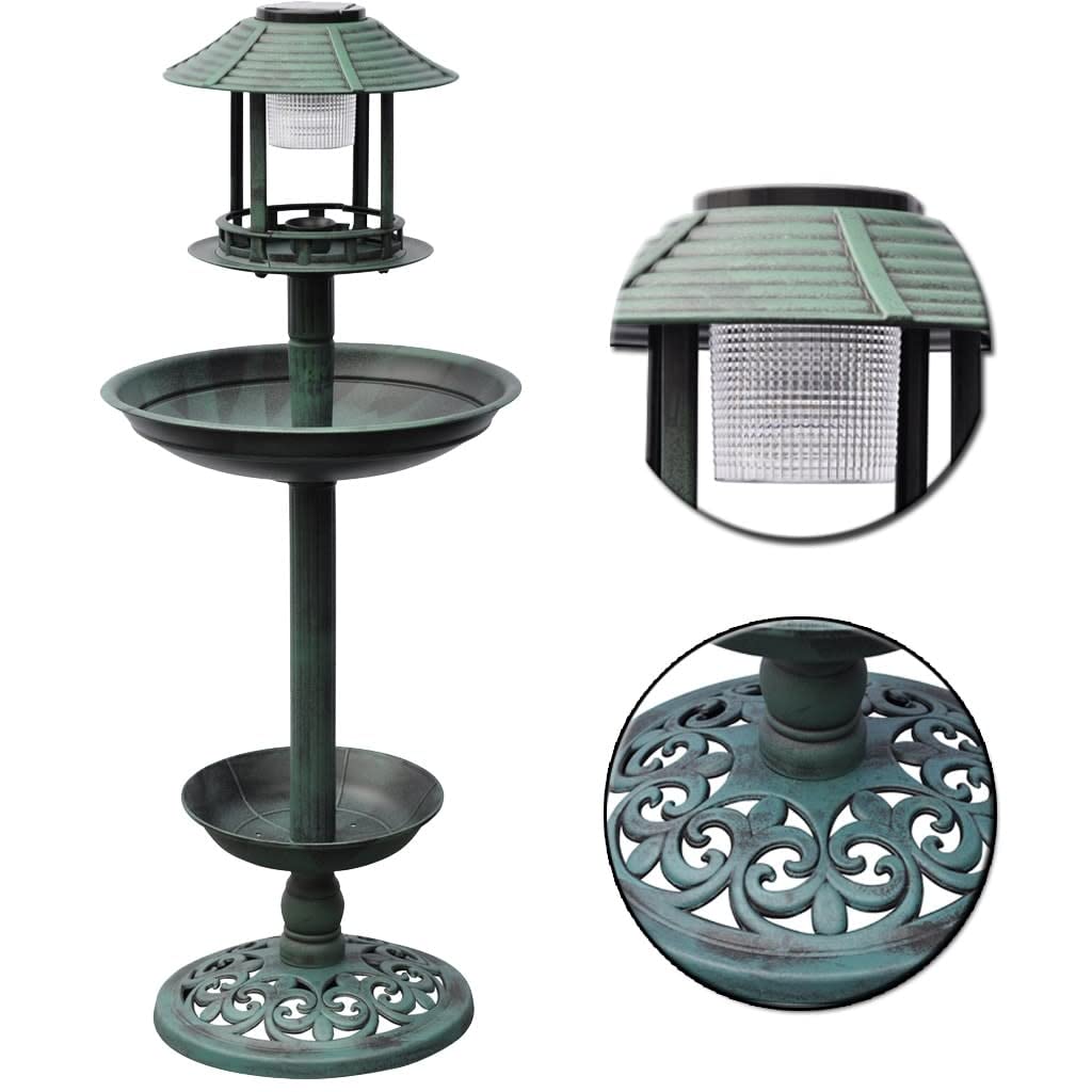 Mangiatoia per uccelli con lampada solare mangiatoia per uccelli per giardino, cortile, esterno
