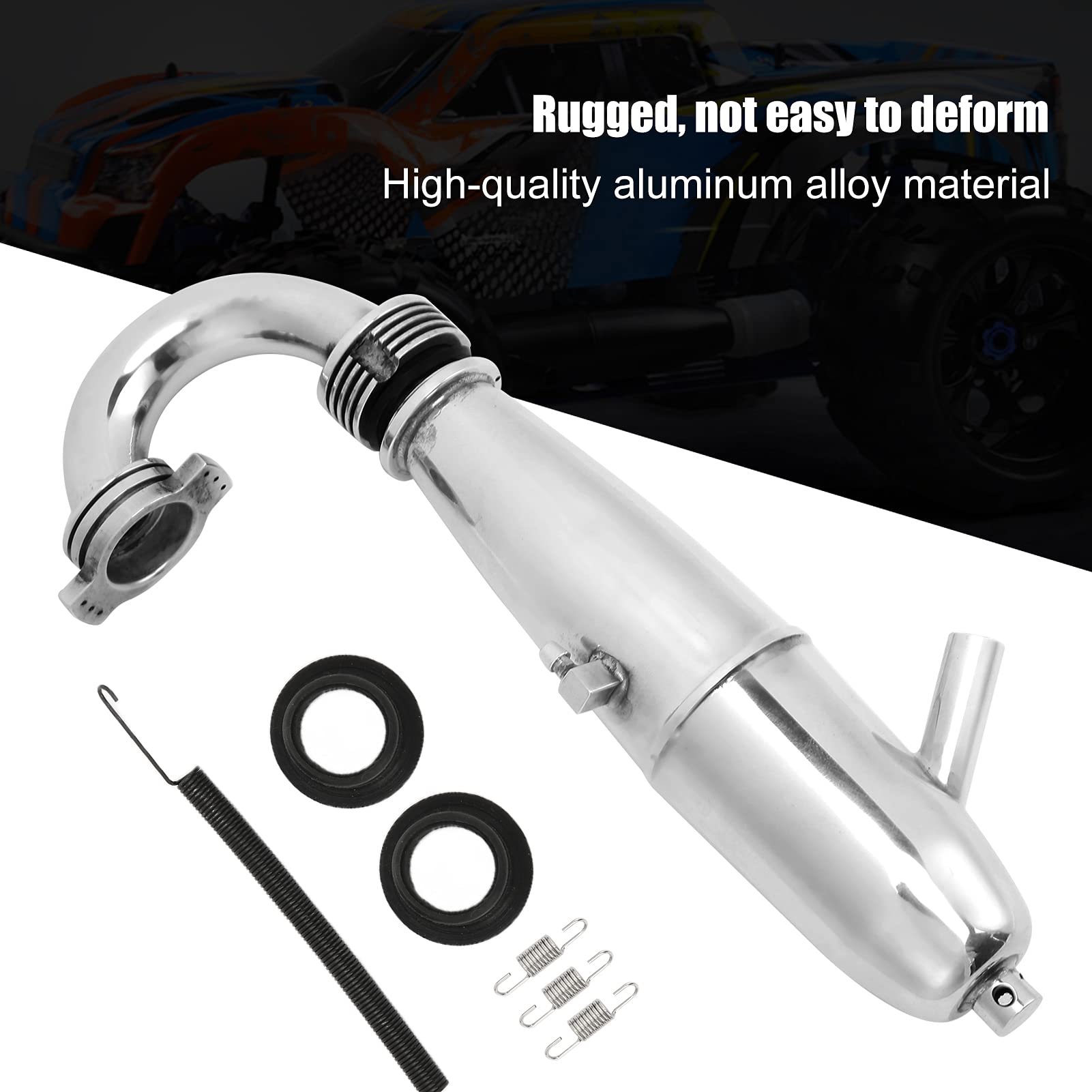 Exhaust Pipe Replacement Rugged Anti Deformation RC 1/8 Oil Truck Accessory with Clamp HSP Redcat 1/8 RC Car
