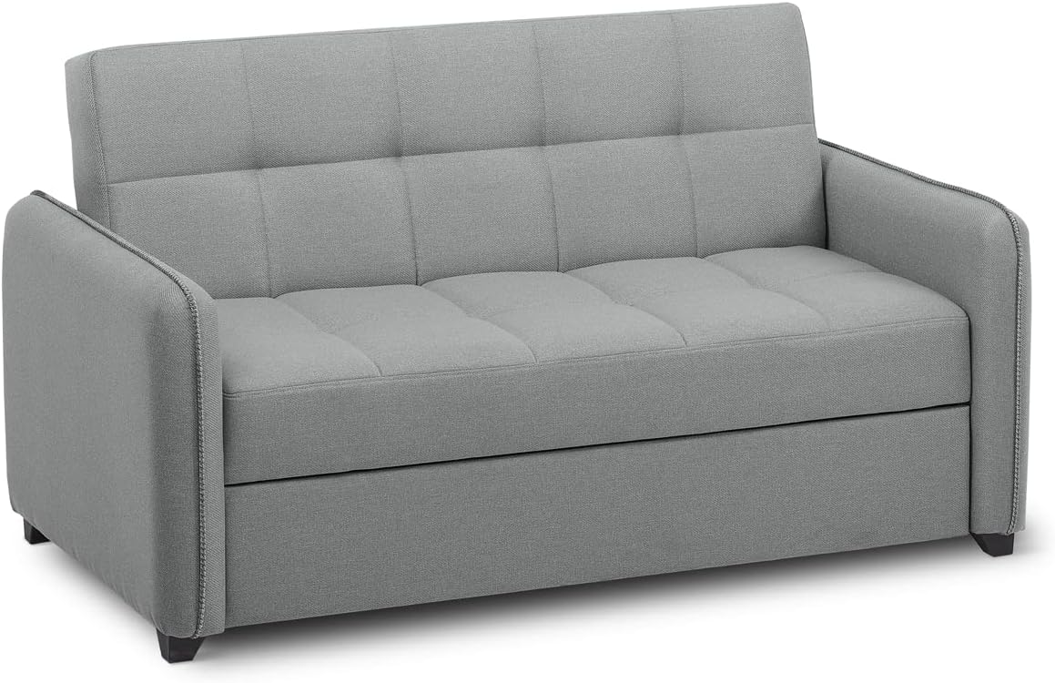 EVERGREENWEB Divano Letto 2 posti Grigio con letto estraibile e