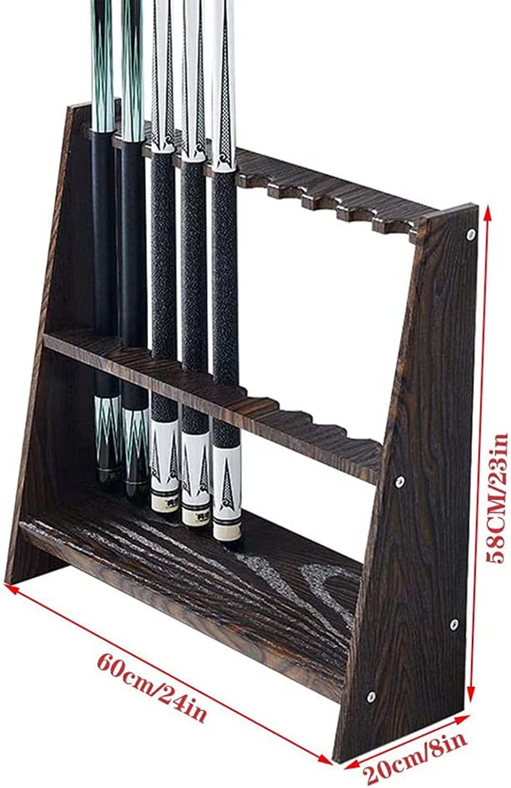 TBLOTYD Billiard Stick Stand,Fishing Rod Rack,Holds 10 Cues,High Density Board,Pool Stick Holder,for Billiards Accessory,