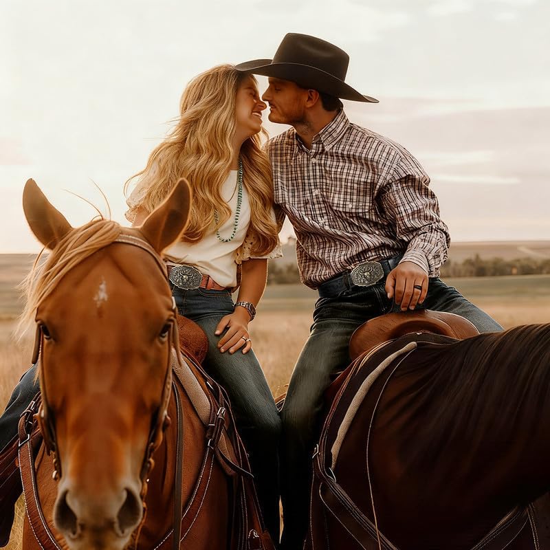 Cowboy Western Belts for Men Woman, Leather Cowboy Belt Men Women Western Cowgirl Country Belts for Gifts Jeans - Image 7