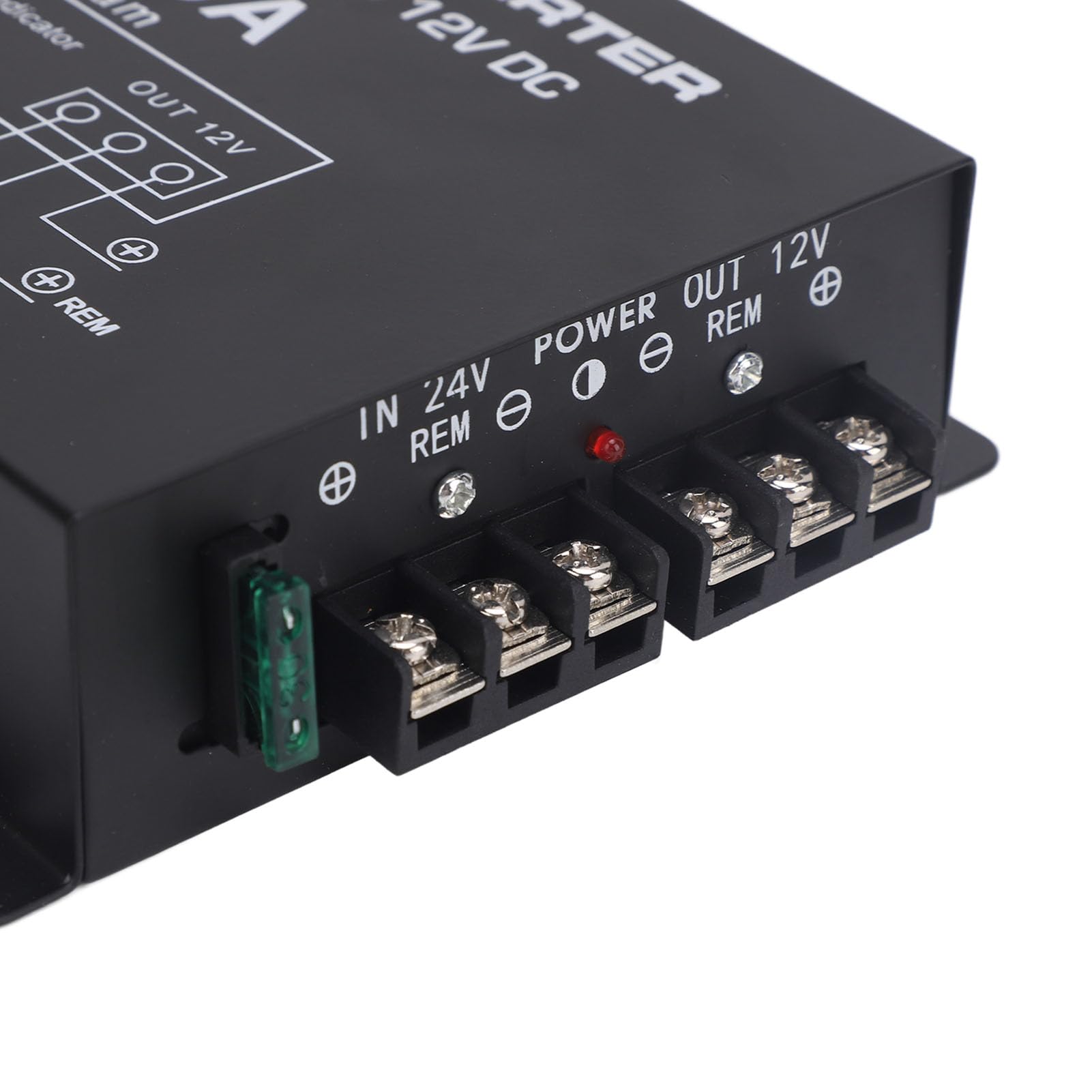 Akozon Convertidor Reductor de Voltaje Reductor de 24V a 12V con Control de Temperatura para Automóviles, Camiones, SUV (100A)