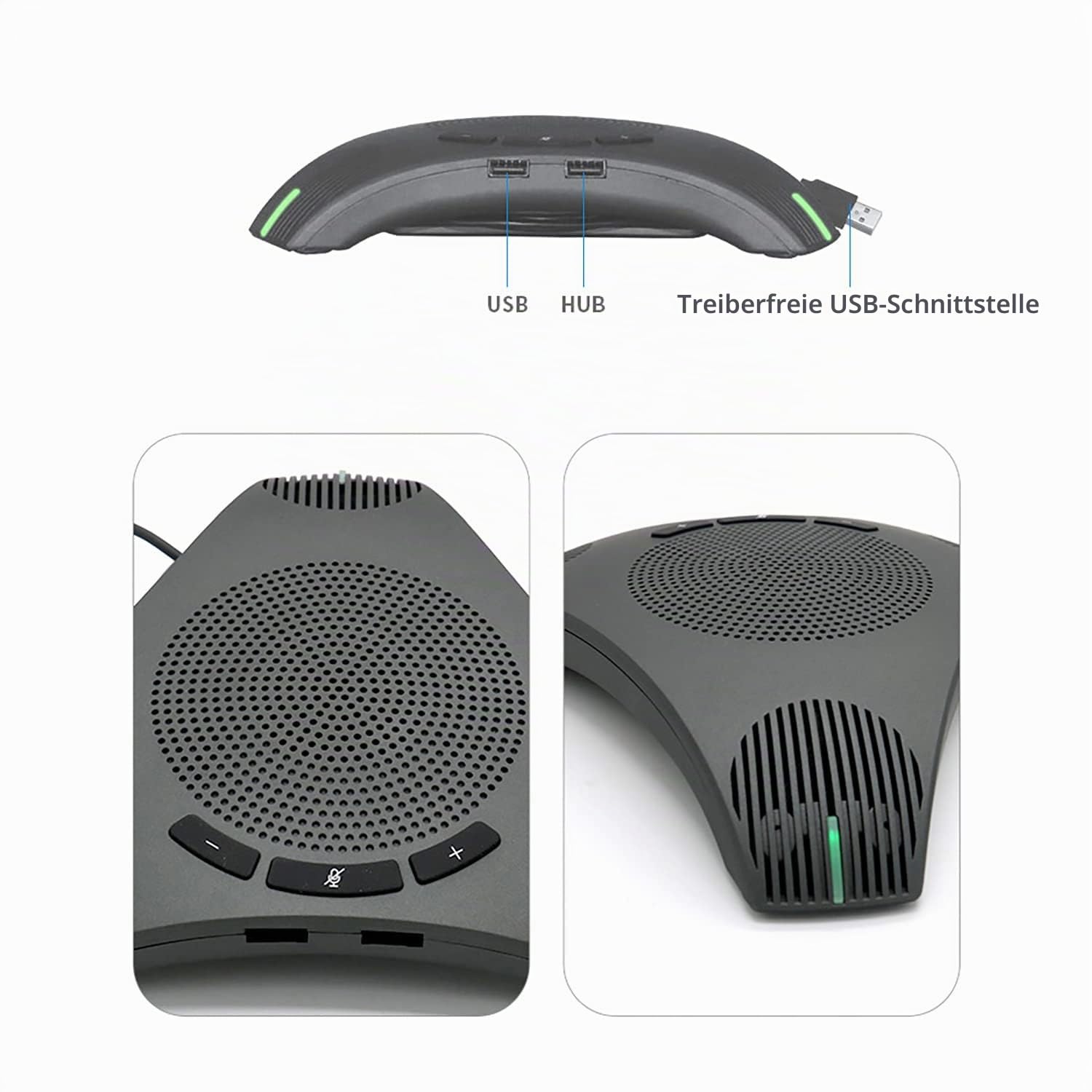 Octopus konferenzlautsprecher mit mikrofon, USB Lautsprecher und omnidirektionales Mikrofon, kristallklarer Klang, Plug-and-Play, für Besprechungsräume oder Home Office
