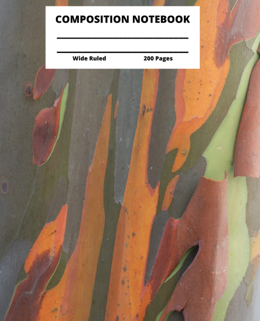 COMPOSITION NOTEBOOK: Cool Composition Notebook for Teen Boys, Tree Bark Cover Notebook, 200 Pages, 7.5” x 9.25”