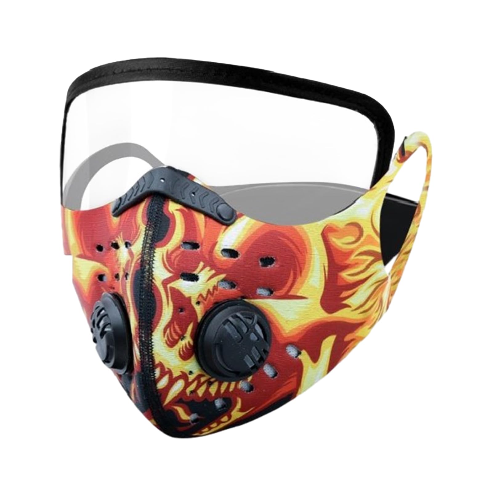 Masque de protection réutilisable avec valve d'air et bandeau amovible, technologie de filtre en maille, masque de sport anti-pollution pour moto, travail du bois