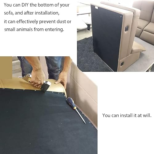 Miniatura 5 de Kuasting Tapicería negro Cambric 63 pulgadas x 3 yardas cubierta de polvo tela inferior tela no tejida para sillas, parte inferior de muebles