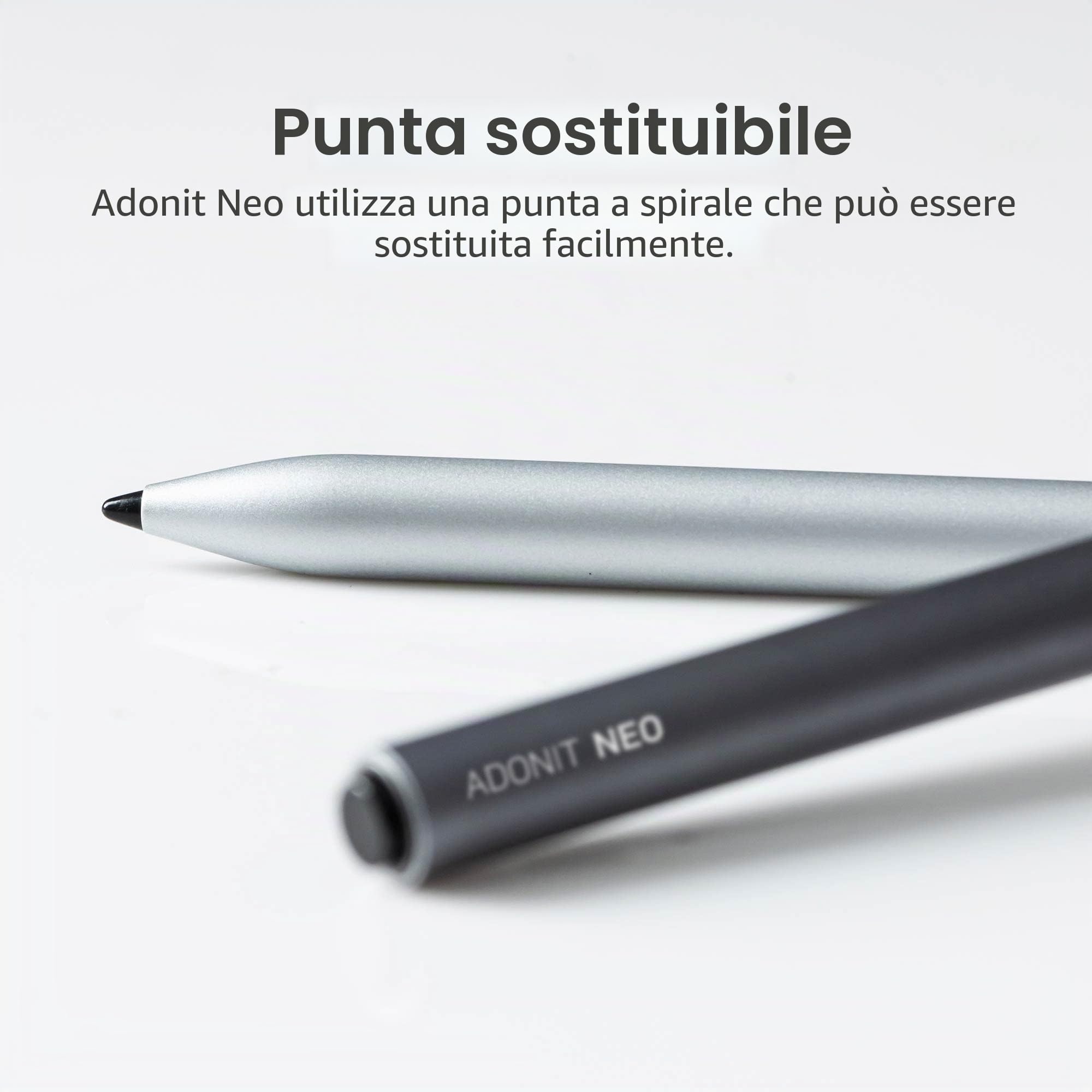 Adonit Neo, Penna Stilo Magnetica per iPad Con Palm Rejection, Active Digital Pencil, Compatibile Con Air 4/3, Mini 6/5th, 9/8/7/6, Pro 11/12,9", Grigio Siderale