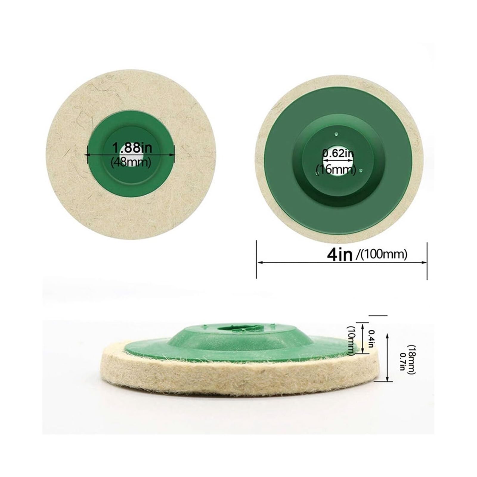 Tarcze polerskie z filcu wełnianego Stołowa szlifierka kątowa Tarcza polerska 100 mm filc wełniany 5/10 szt. Do metalowej ceramiki ze szkła marmurowego(5pcs)