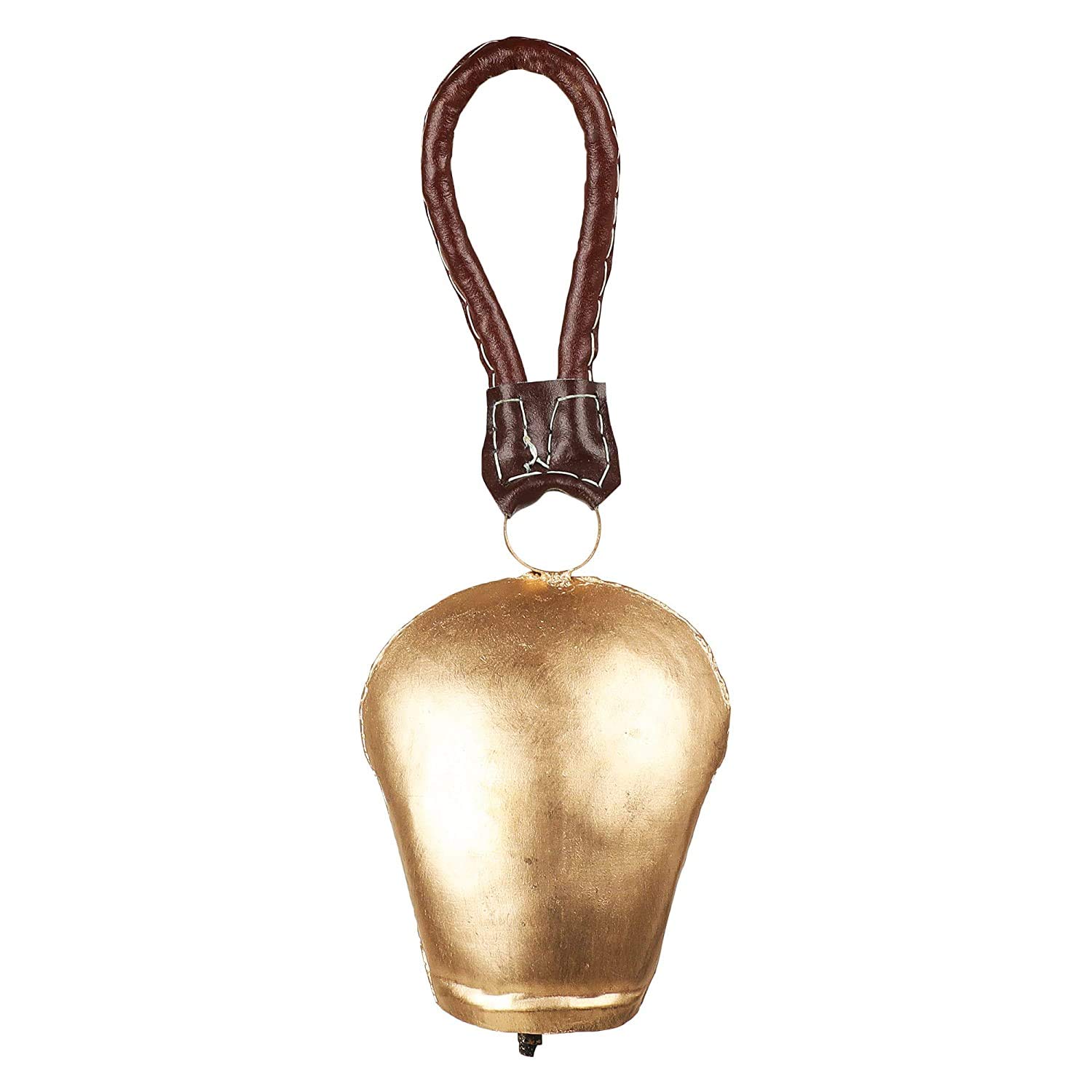 KESHA SPREE Handmade Balcony Decorative Leather Strap Antique Outdoor Hanging Metal Bell Wind Chime(Gold)-picture-10