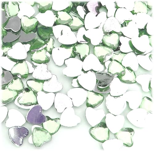 Miniatura 7 de The Crafts Outlet 144 diamantes de imitación corazón de 0.394 in - parte trasera plana rojo rubí rojo