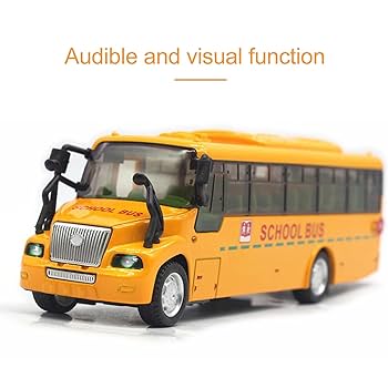 Amazon.co.jp: 1:32 スケールの黄色のスクールバスのおもちゃ