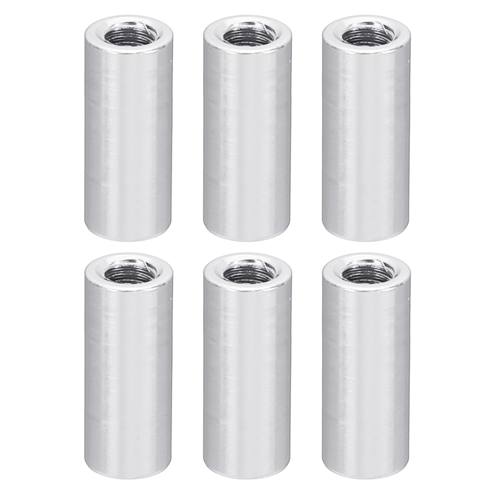 PATIKIL M3 Aluminum Spacers, 6 Pcs Metal Spacer Aluminum 3mm ID x 5mm OD x 12mm L Threaded Spacer Screw Standoff Round for RC Car Drones Motherboard, Silvery