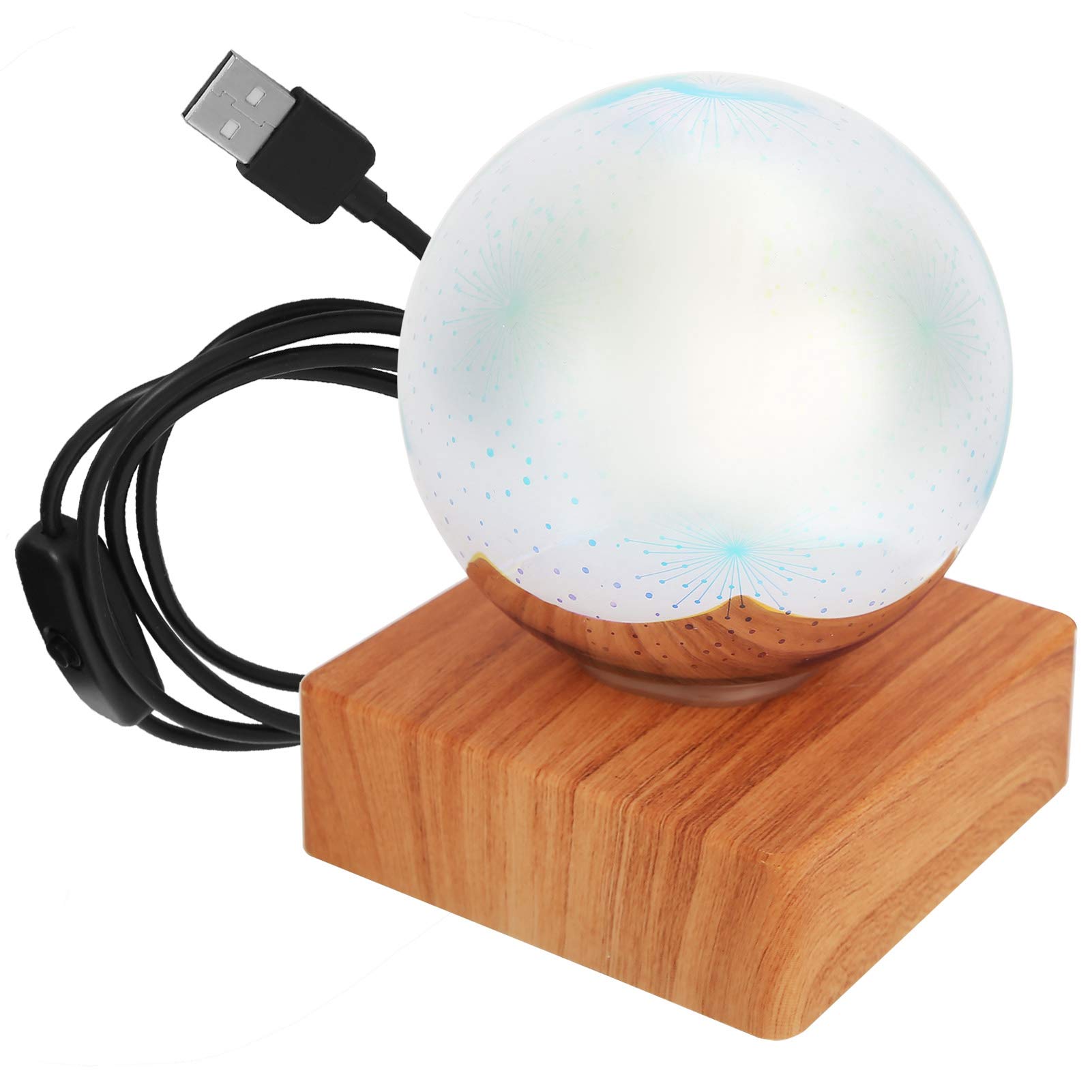 Lampka nocna LED 3D gwiaździste niebo, zasilana przez USB, romantyczne oświetlenie dekoracyjne do sypialni z wysokiej jakości szkłem borokrzemowym, plug-and-play, idealna