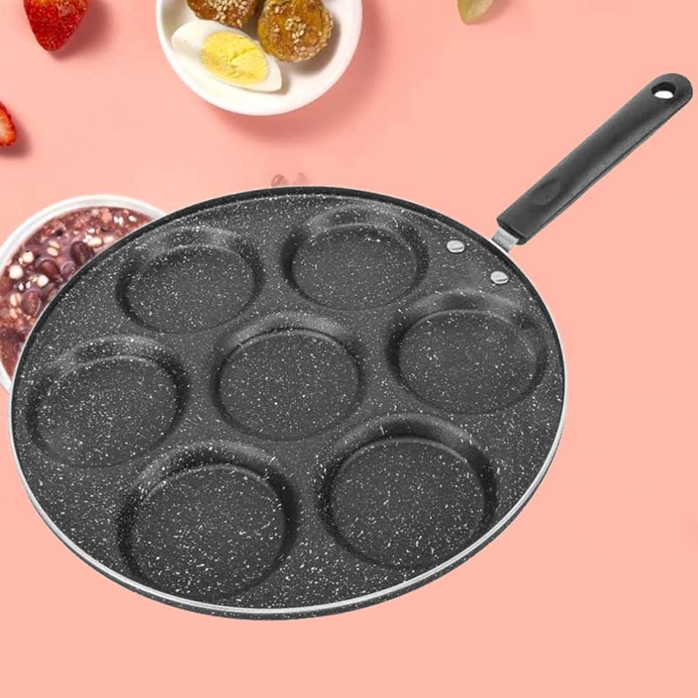 kwadratowa patelnia, Patelnia z 7 otworami do burgerów, naczynia kuchenne, naleśników, quesadilli, jajek, śniadań