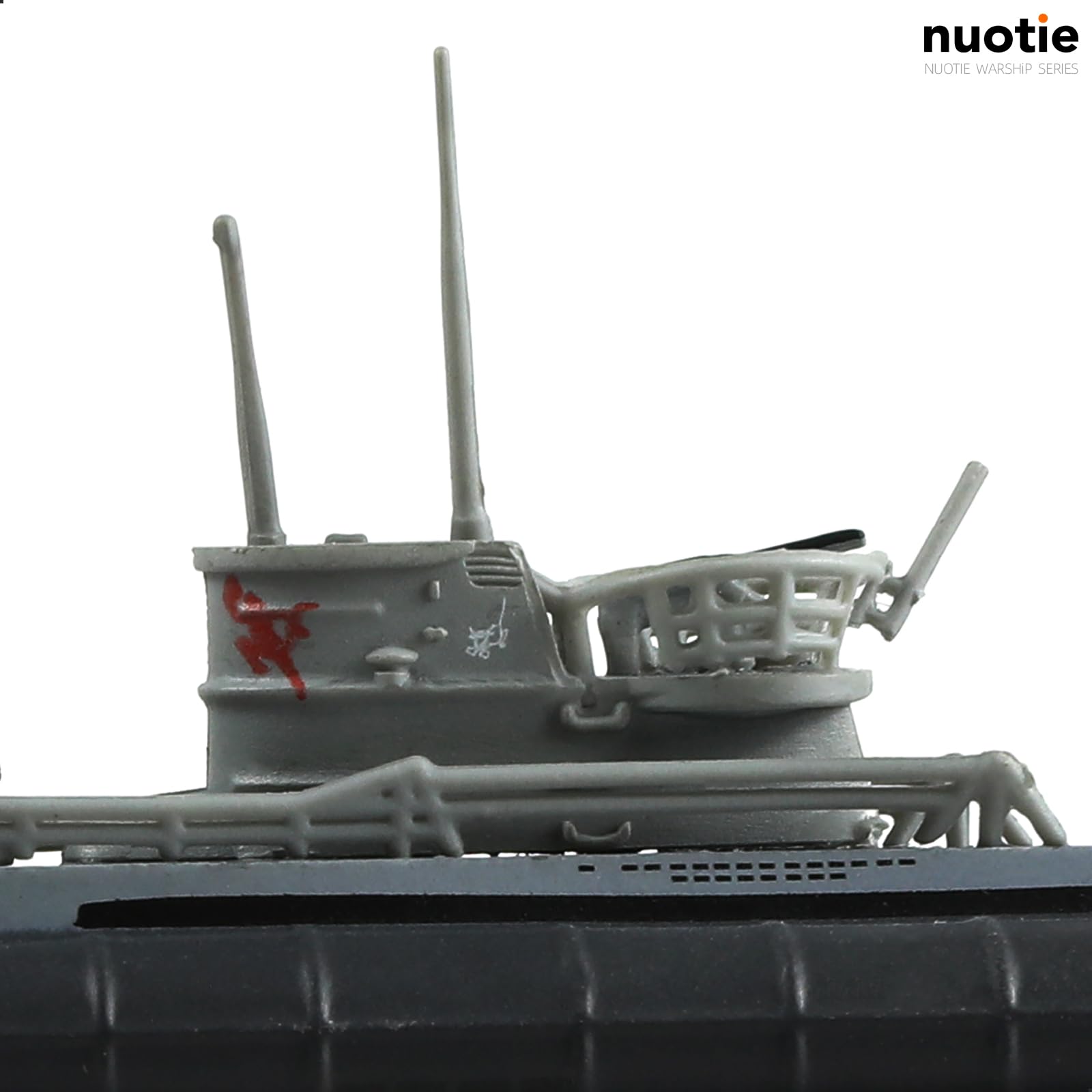 NUOTIE 1/350 U-552-1941 WWII German Kriegsmarine Submarine Battleship Model Roter Teufel U-Boat Model Warld War II Alloy Metal Die-cast Military Model with Display Stand Collection Gift for Adult - Image 4