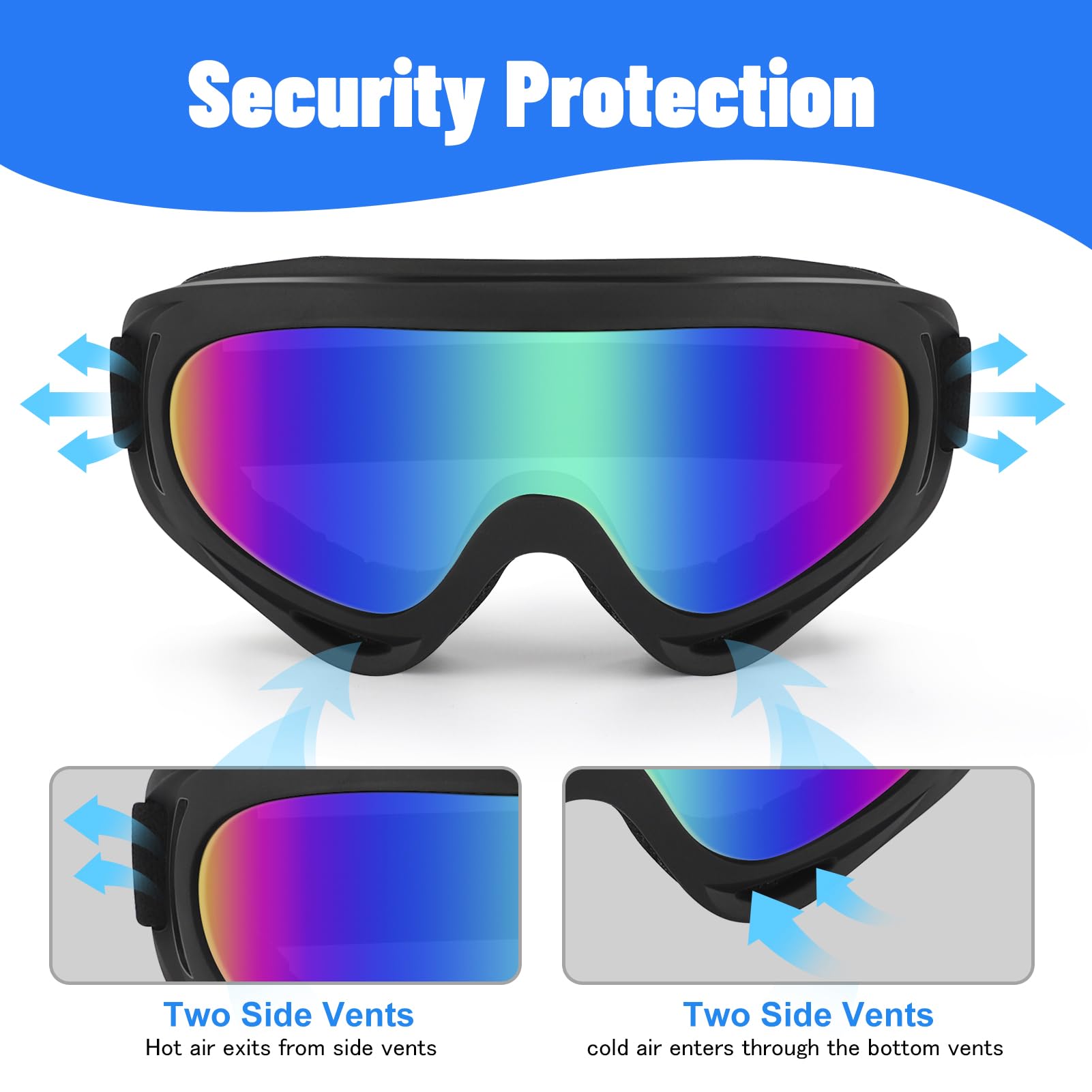 Gafas de motocicleta para niños, paquete de 2 gafas de carreras todoterreno para niños