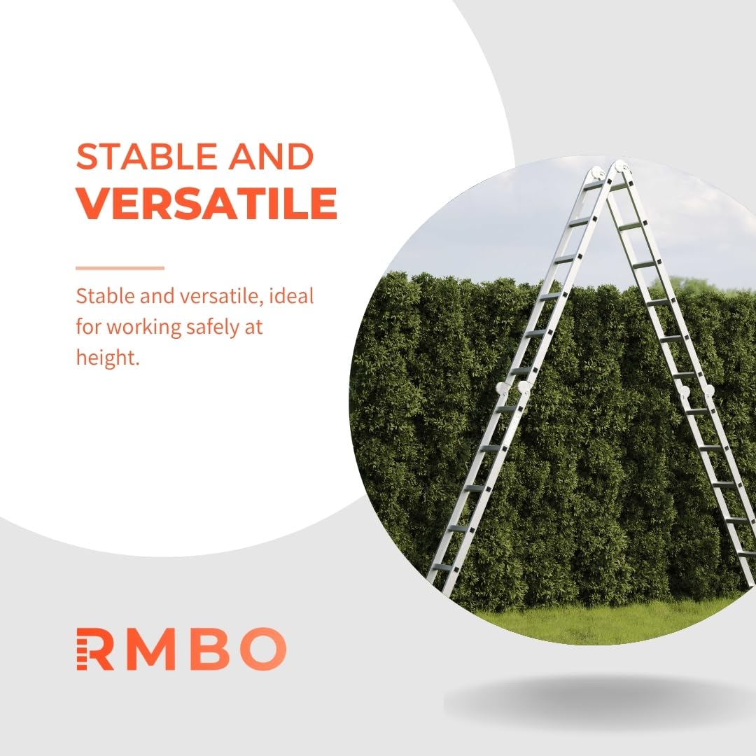 RMBO Échelle pliante 4 x 6, échelle multifonction, 6,90 m de long, 13 supports différents, échelle polyvalente, charge maximale 150 kg, certifiée EN 131.6