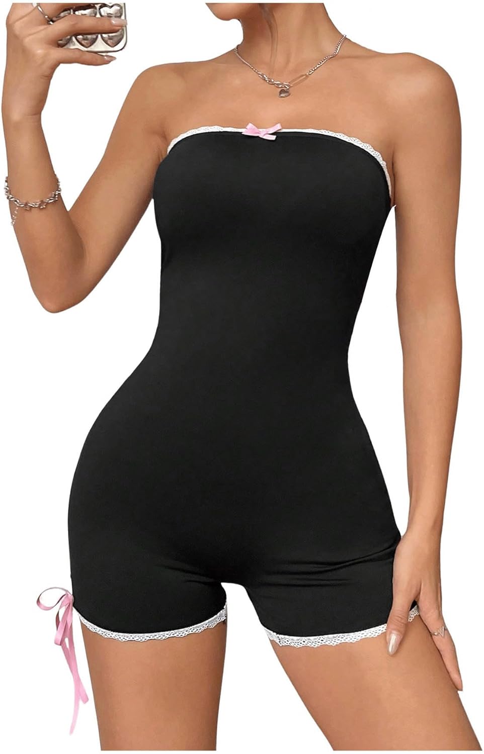 SOLY HUX Womens Contrast Lace Bodycon Romper Nigeria Ubuy